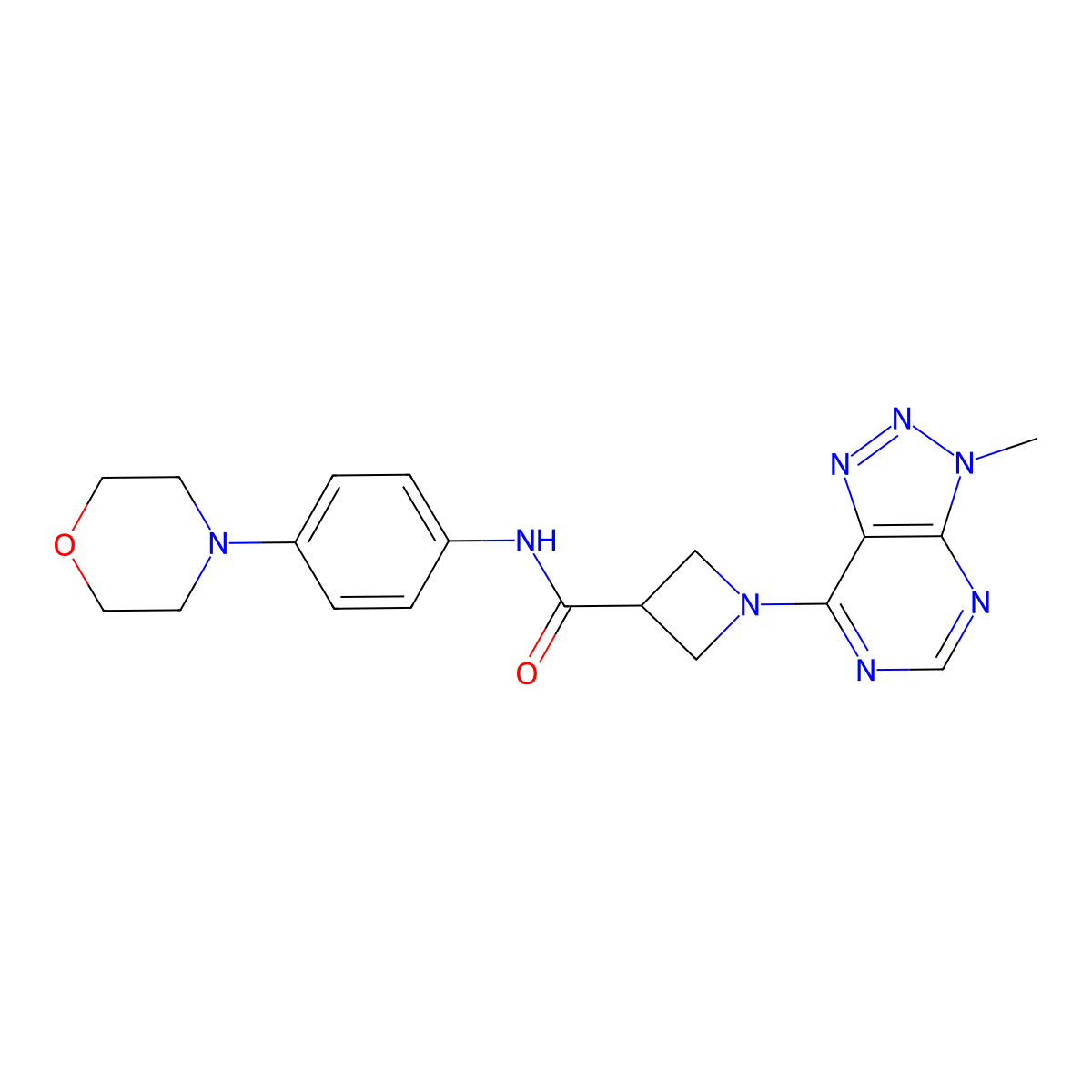 1-(3-methyl-3H-[1,2,3]triazolo[4,5-d]pyrimidin-7-yl)-N-(4-morpholinophenyl)azetidine-3-carboxamide molecular structure, CAS 1448054-05-4
