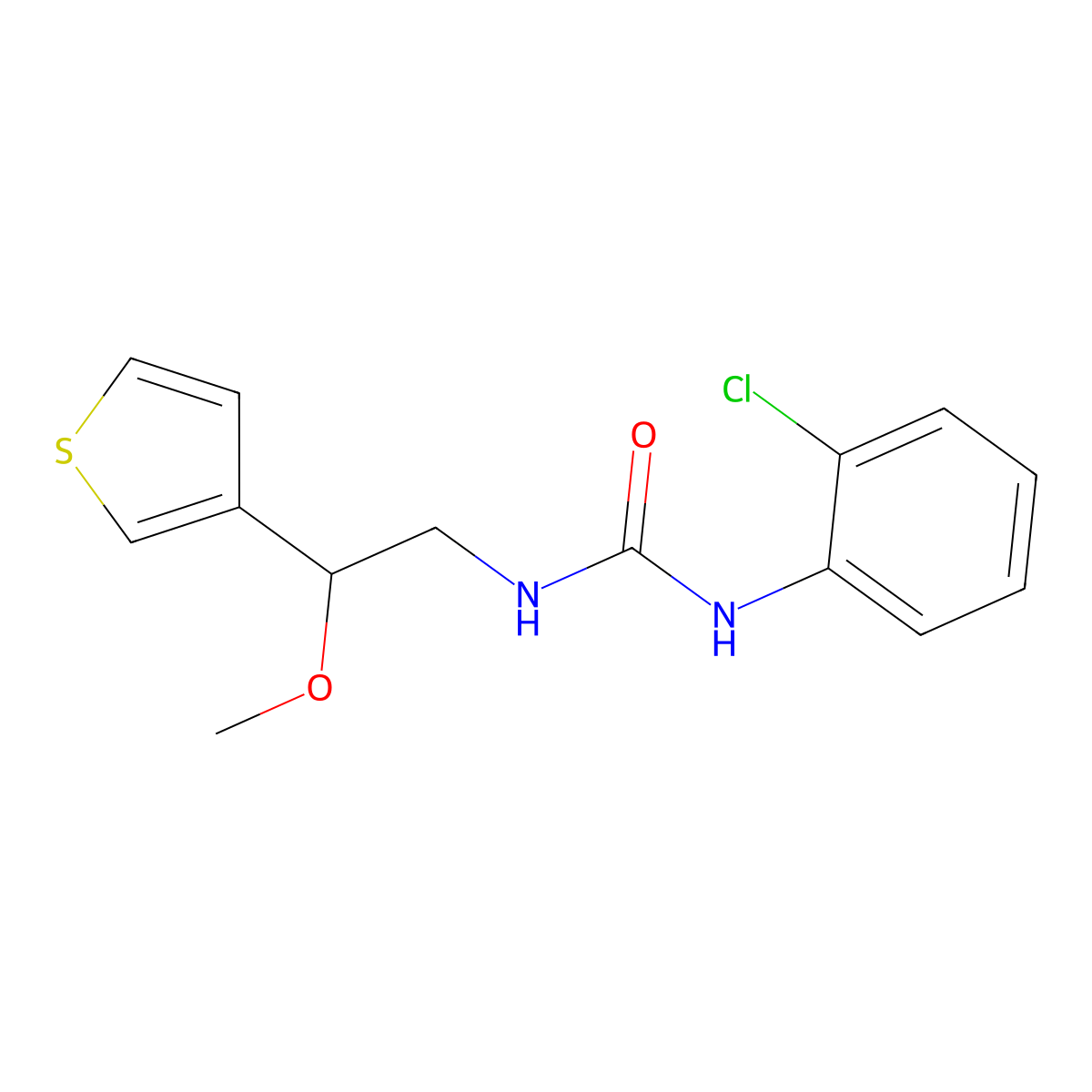 1-(2-Chlorophenyl)-3-[2-methoxy-2-(thiophen-3-YL)ethyl]urea molecular structure, CAS 1448054-09-8