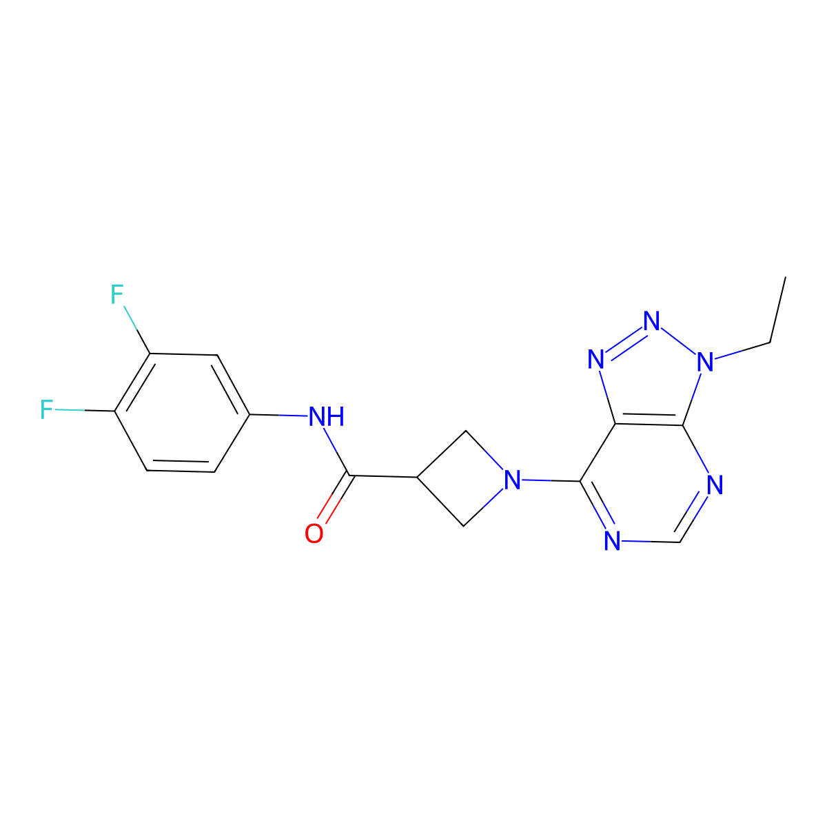 N-(3,4-difluorophenyl)-1-(3-ethyl-3H-[1,2,3]triazolo[4,5-d]pyrimidin-7-yl)azetidine-3-carboxamide molecular structure, CAS 1448054-14-5