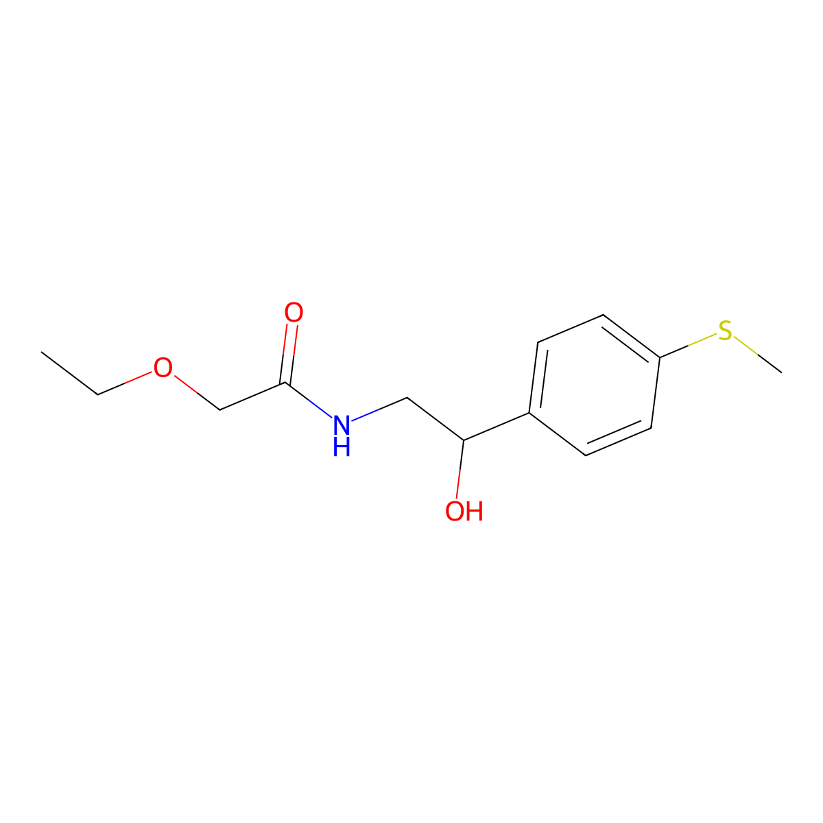 2-ethoxy-N-(2-hydroxy-2-(4-(methylthio)phenyl)ethyl)acetamide molecular structure, CAS 1448054-17-8