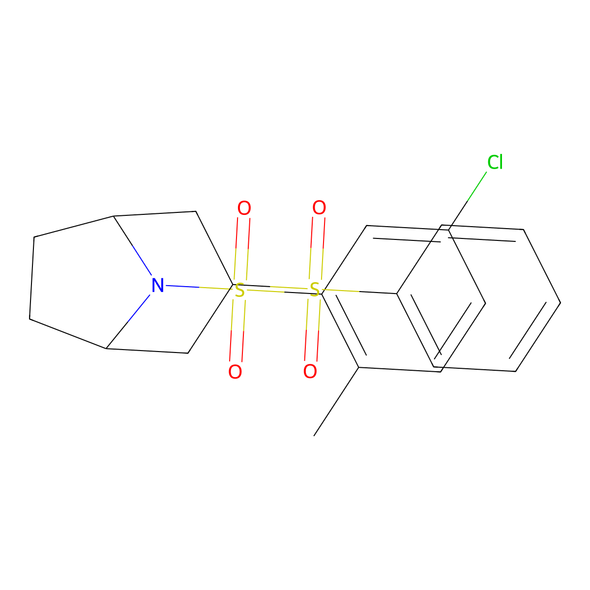 (1R,5S)-8-((5-chloro-2-methylphenyl)sulfonyl)-3-(phenylsulfonyl)-8-azabicyclo[3.2.1]octane molecular structure, CAS 1448054-18-9