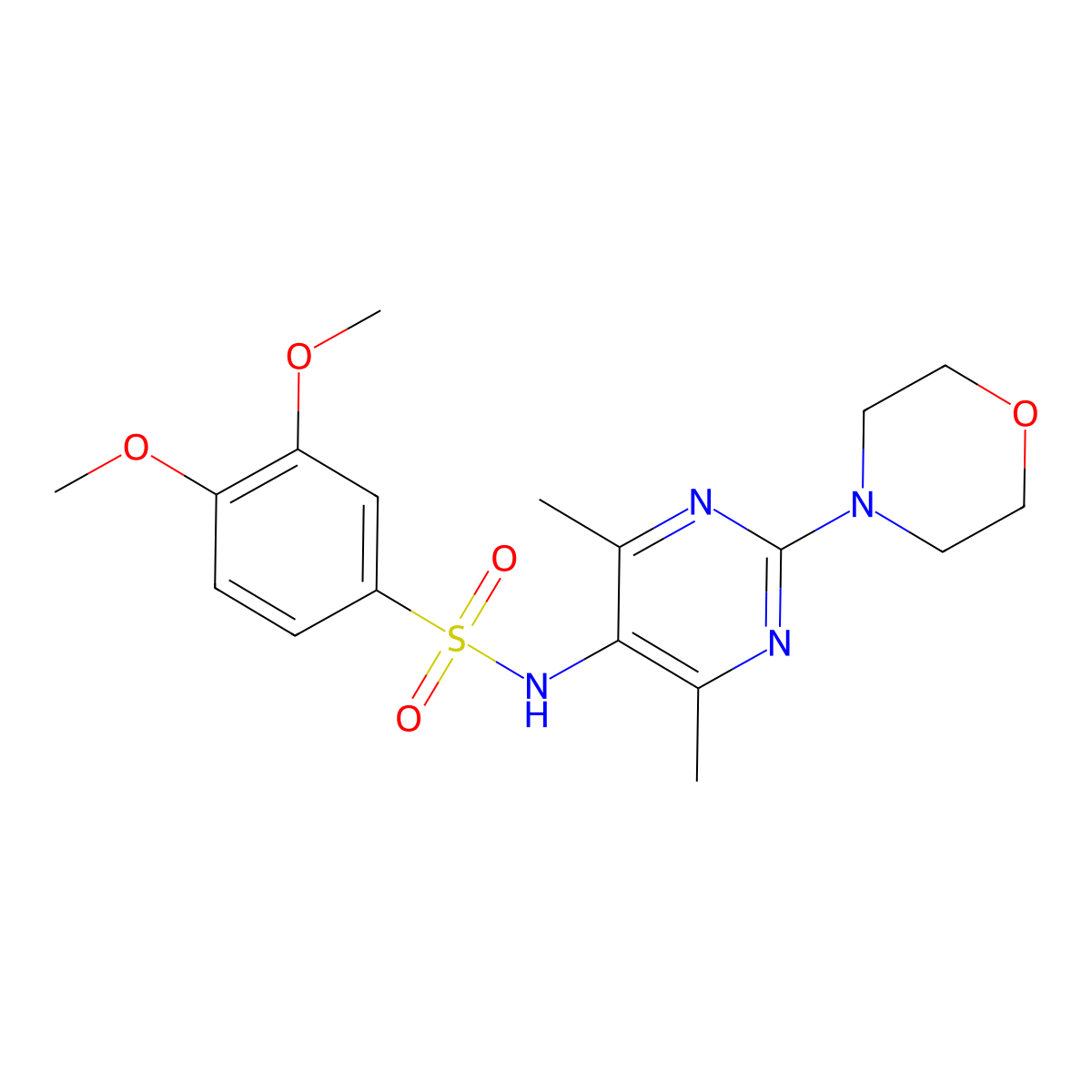 N-(4,6-dimethyl-2-morpholinopyrimidin-5-yl)-3,4-dimethoxybenzenesulfonamide molecular structure, CAS 1448054-22-5