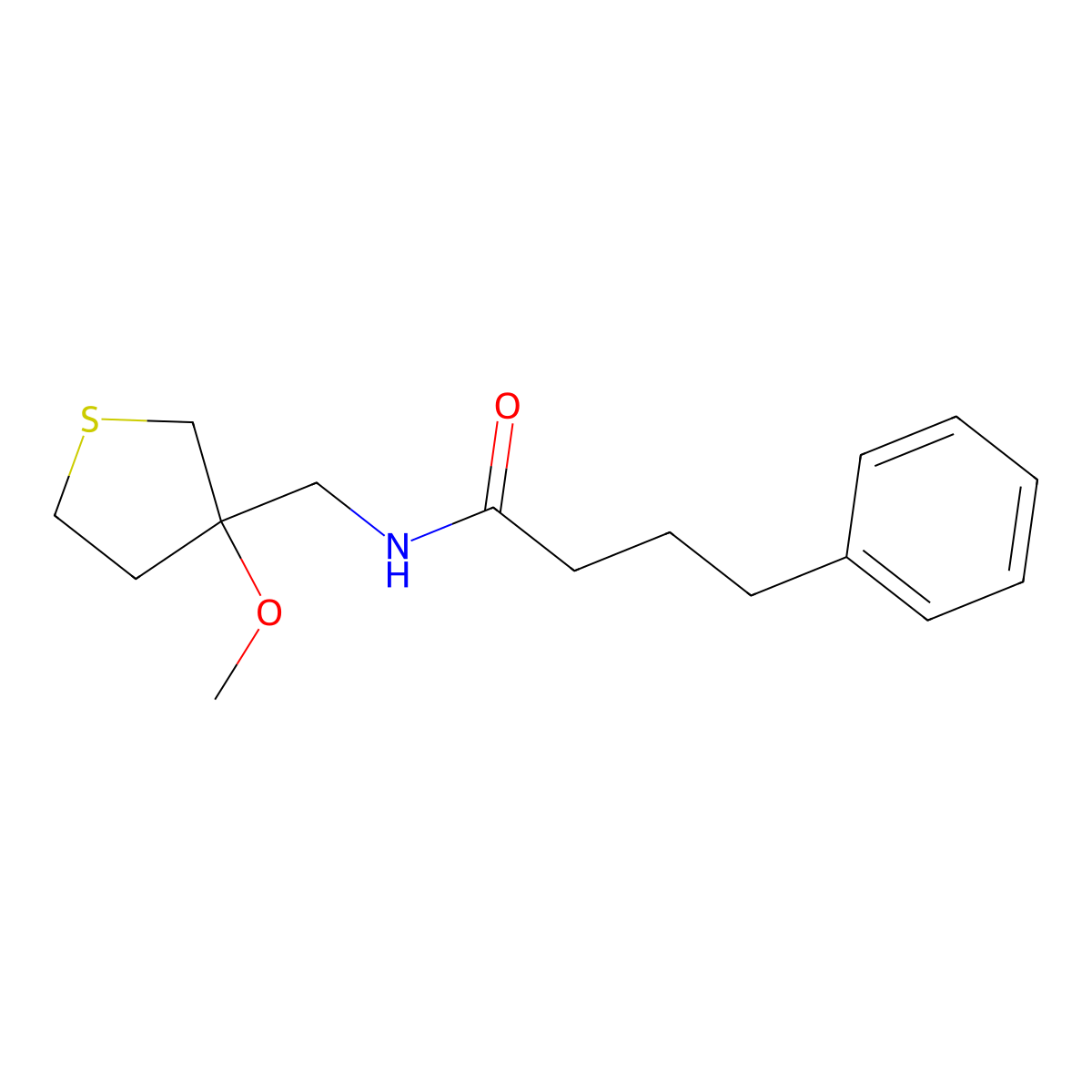 N-[(3-Methoxythiolan-3-YL)methyl]-4-phenylbutanamide molecular structure, CAS 1448054-24-7