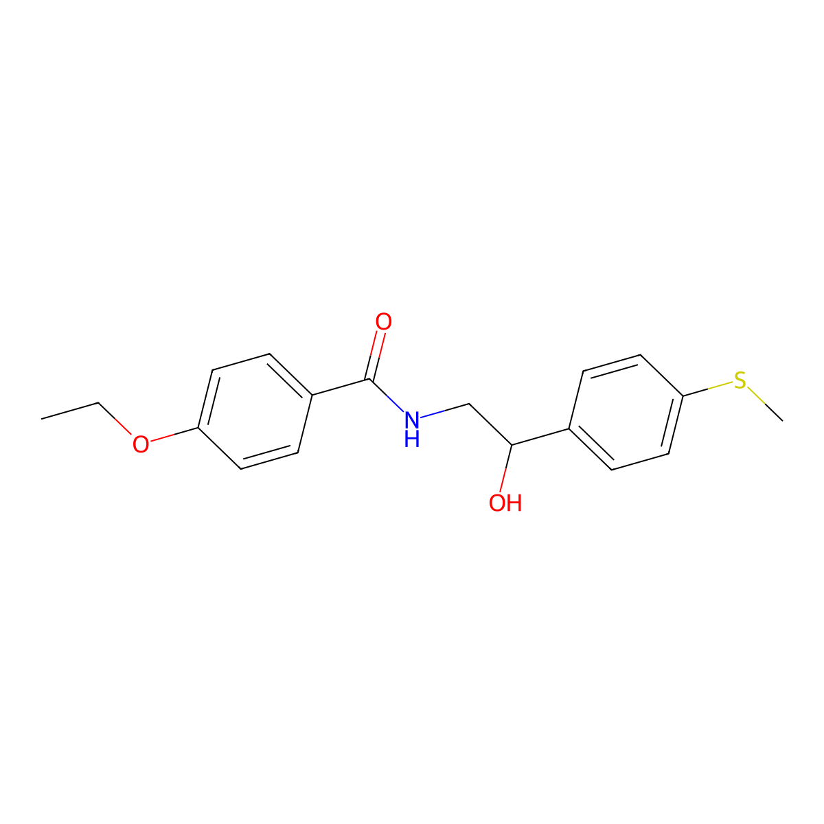 4-ethoxy-N-(2-hydroxy-2-(4-(methylthio)phenyl)ethyl)benzamide molecular structure, CAS 1448054-26-9