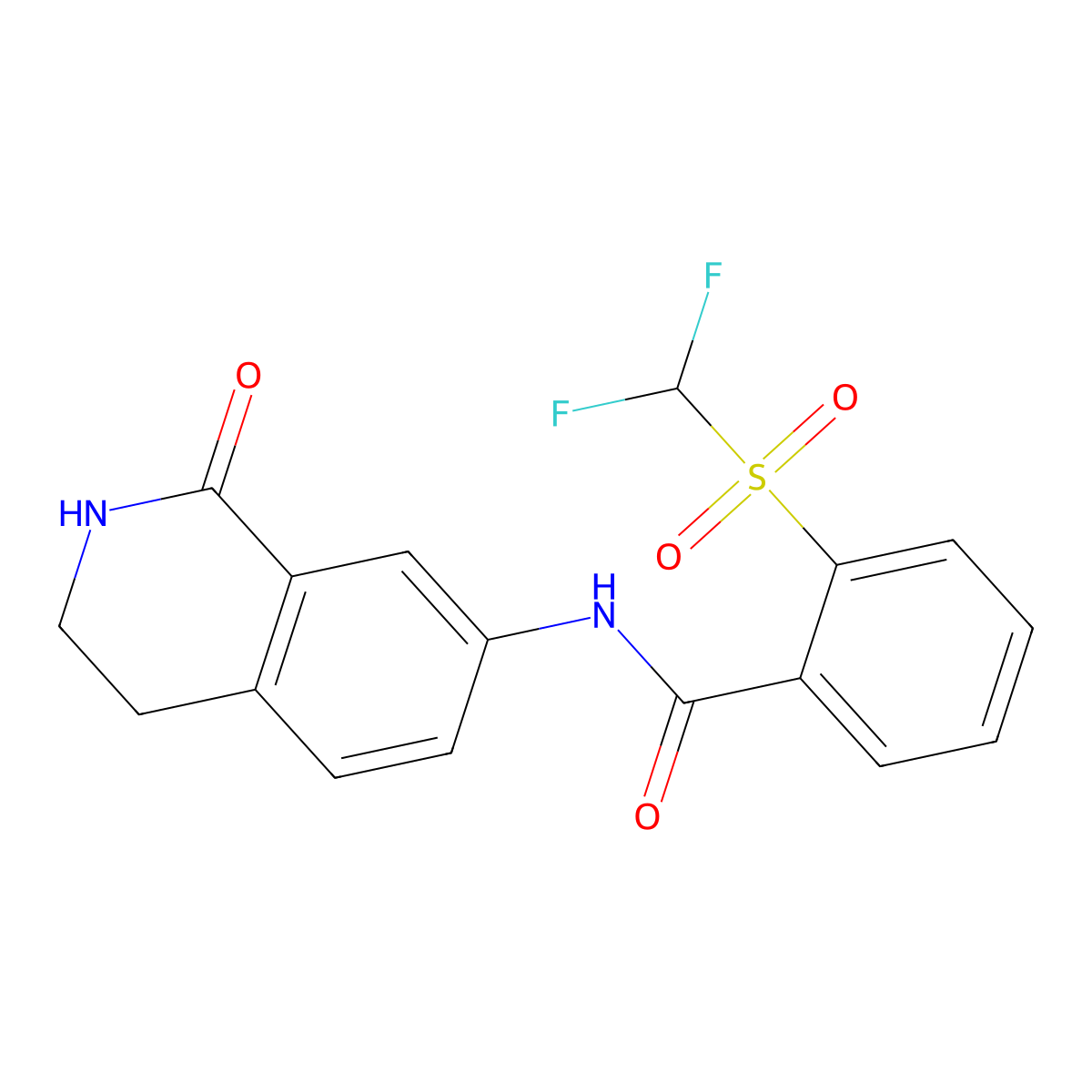 2-((difluoromethyl)sulfonyl)-N-(1-oxo-1,2,3,4-tetrahydroisoquinolin-7-yl)benzamide molecular structure, CAS 1448054-28-1