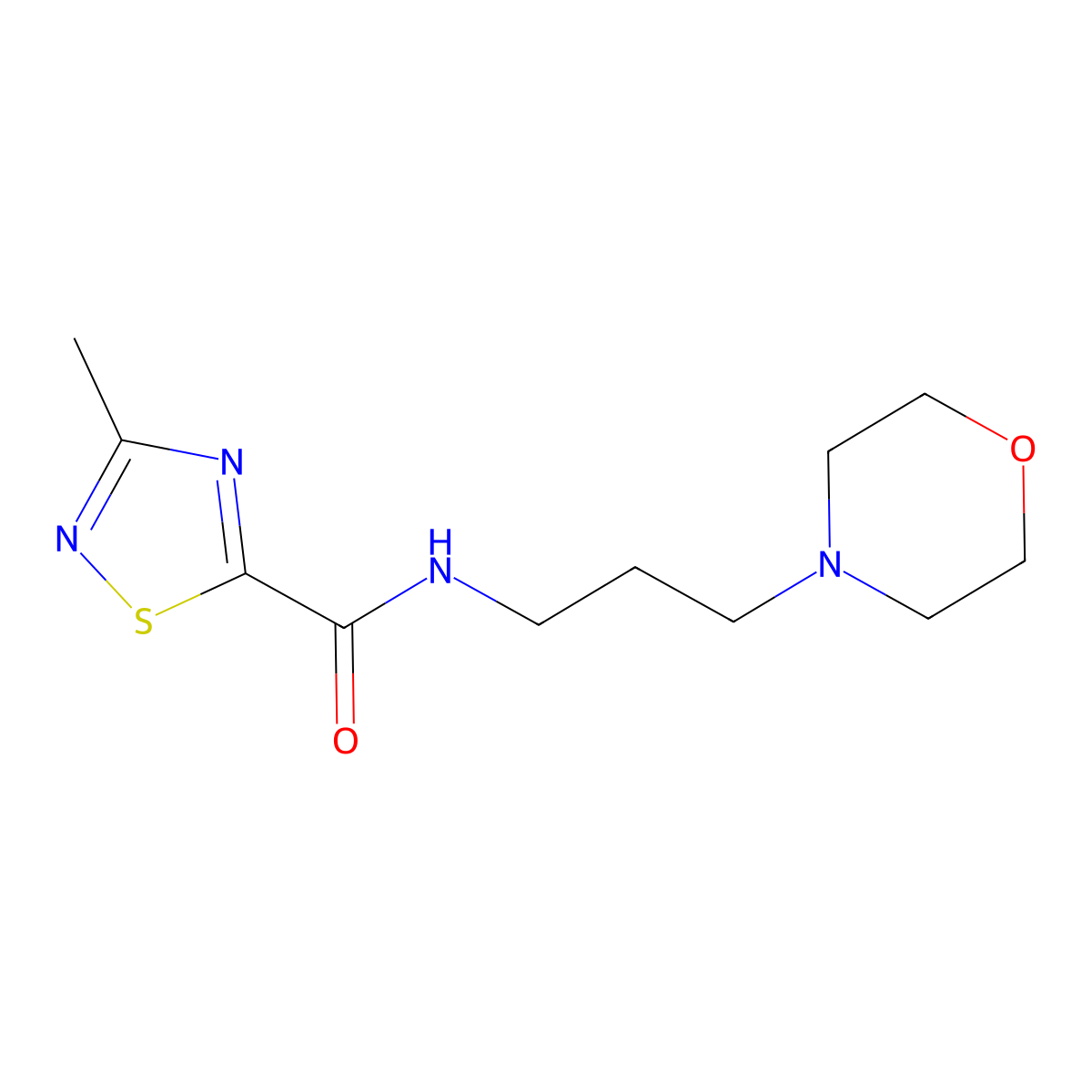 3-methyl-N-(3-morpholinopropyl)-1,2,4-thiadiazole-5-carboxamide molecular structure, CAS 1448054-37-2