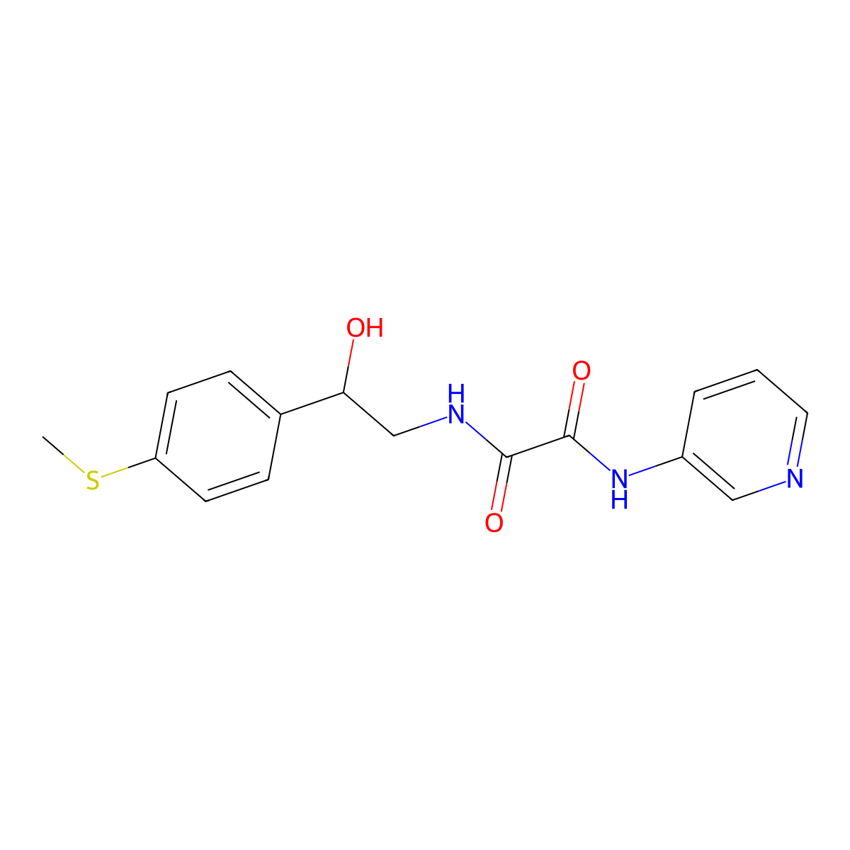N1-(2-hydroxy-2-(4-(methylthio)phenyl)ethyl)-N2-(pyridin-3-yl)oxalamide molecular structure, CAS 1448054-45-2