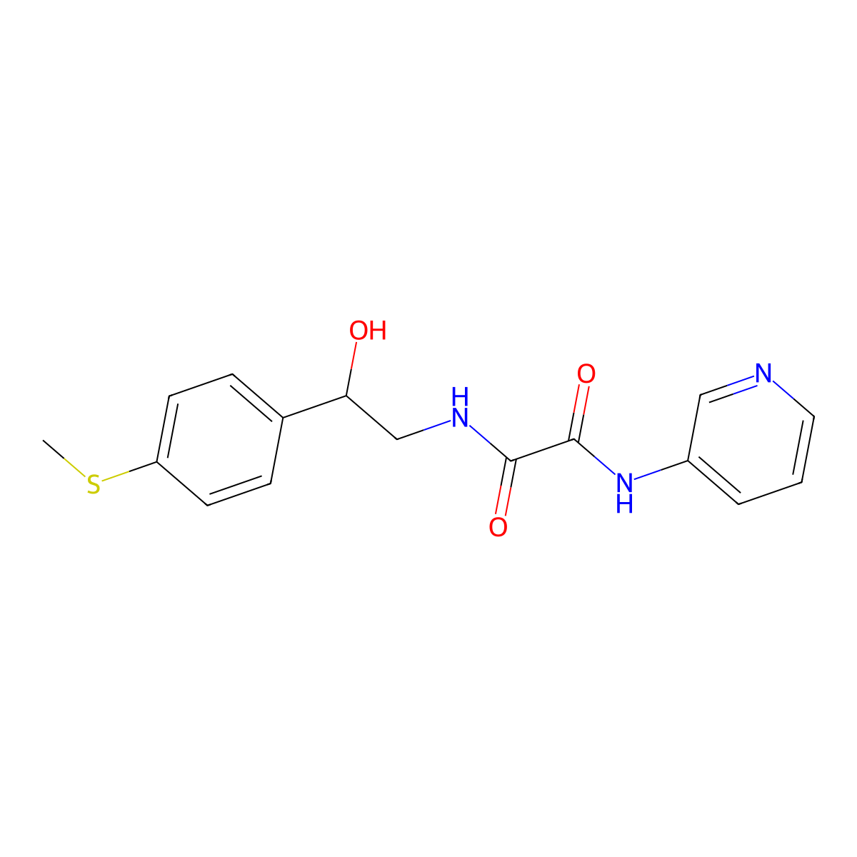 N1-(2-hydroxy-2-(4-(methylthio)phenyl)ethyl)-N2-(pyridin-3-yl)oxalamide molecular structure, CAS 1448054-45-2
