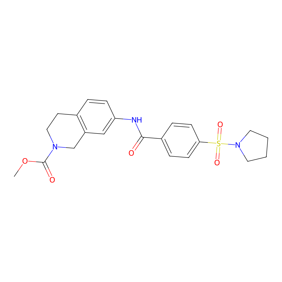 methyl 7-(4-(pyrrolidin-1-ylsulfonyl)benzamido)-3,4-dihydroisoquinoline-2(1H)-carboxylate molecular structure, CAS 1448054-70-3