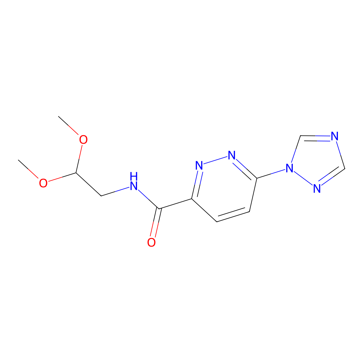 N-(2,2-dimethoxyethyl)-6-(1H-1,2,4-triazol-1-yl)pyridazine-3-carboxamide molecular structure, CAS 1448054-75-8