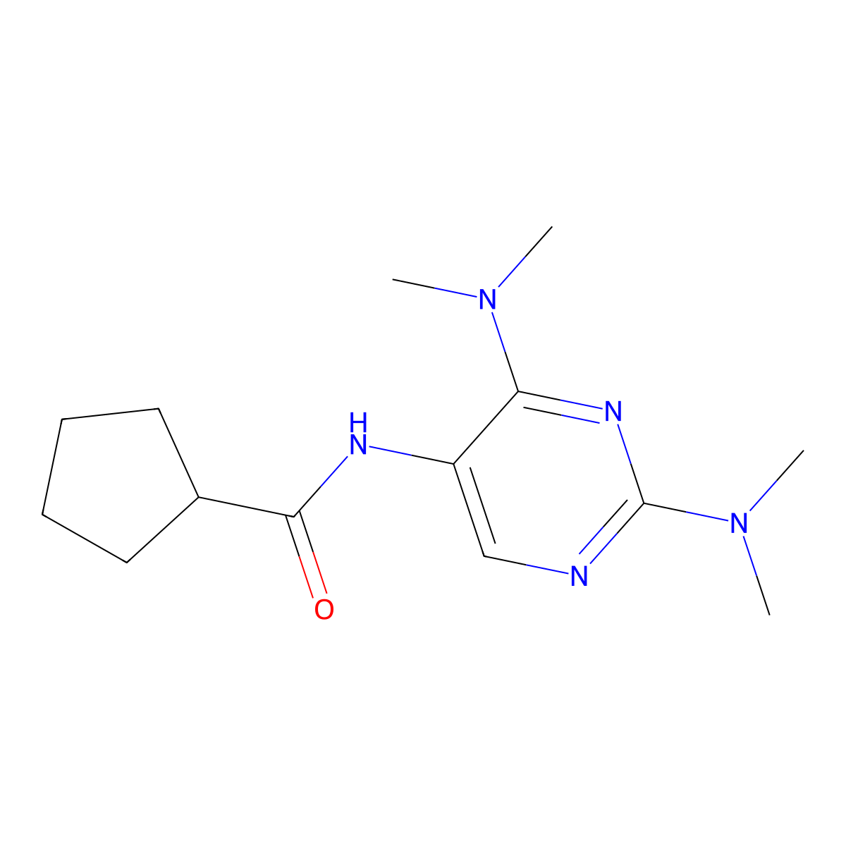 N-[2,4-Bis(dimethylamino)pyrimidin-5-YL]cyclopentanecarboxamide molecular structure, CAS 1448054-85-0