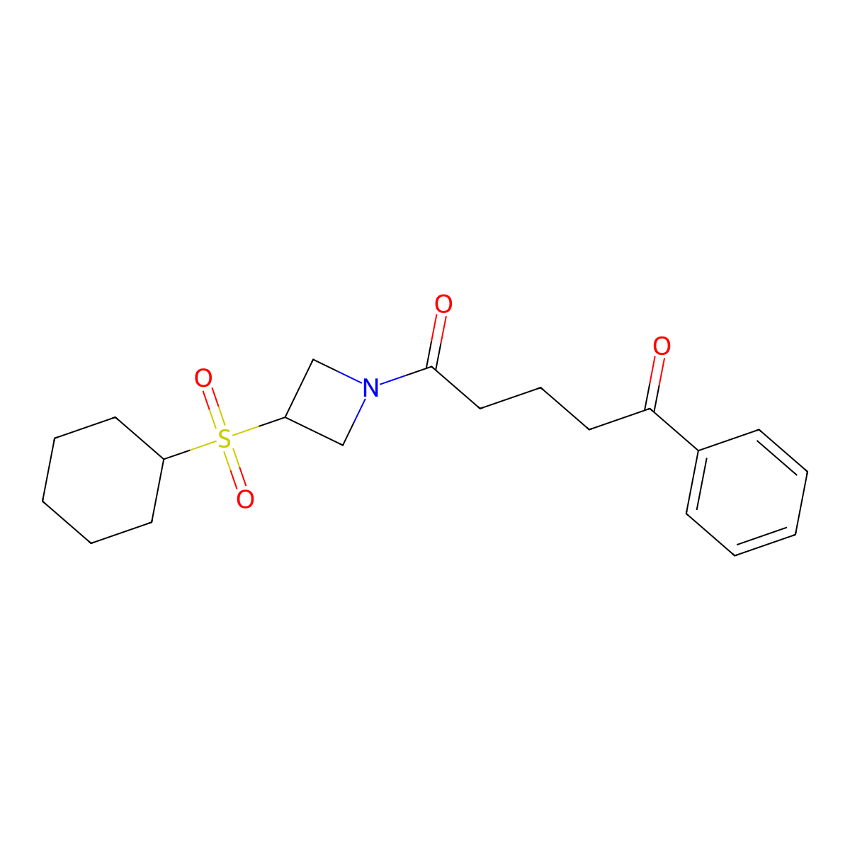 1-(3-(Cyclohexylsulfonyl)azetidin-1-yl)-5-phenylpentane-1,5-dione molecular structure, CAS 1448054-86-1