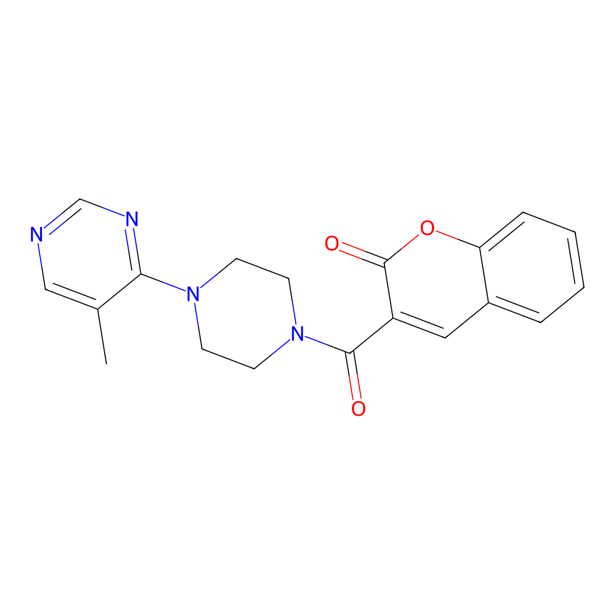 3-(4-(5-methylpyrimidin-4-yl)piperazine-1-carbonyl)-2H-chromen-2-one molecular structure, CAS 1448054-88-3