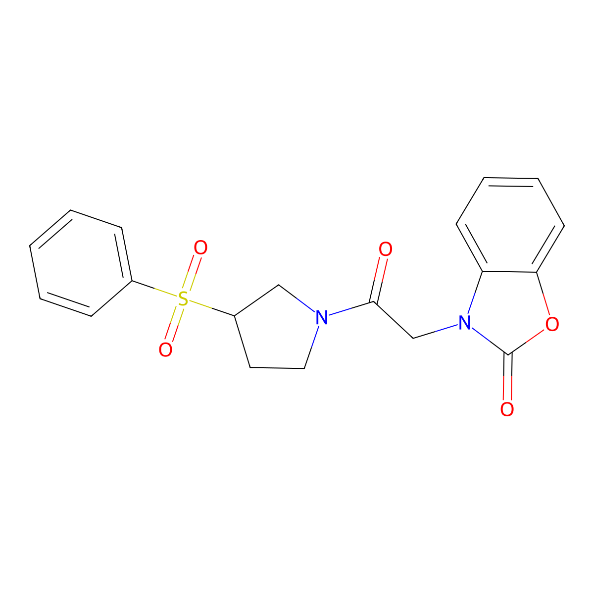 3-(2-oxo-2-(3-(phenylsulfonyl)pyrrolidin-1-yl)ethyl)benzo[d]oxazol-2(3H)-one molecular structure, CAS 1448054-90-7