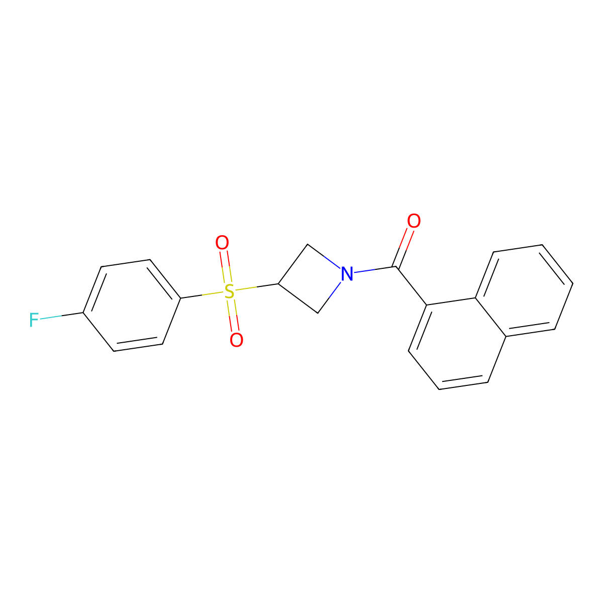 (3-((4-Fluorophenyl)sulfonyl)azetidin-1-yl)(naphthalen-1-yl)methanone molecular structure, CAS 1448054-91-8