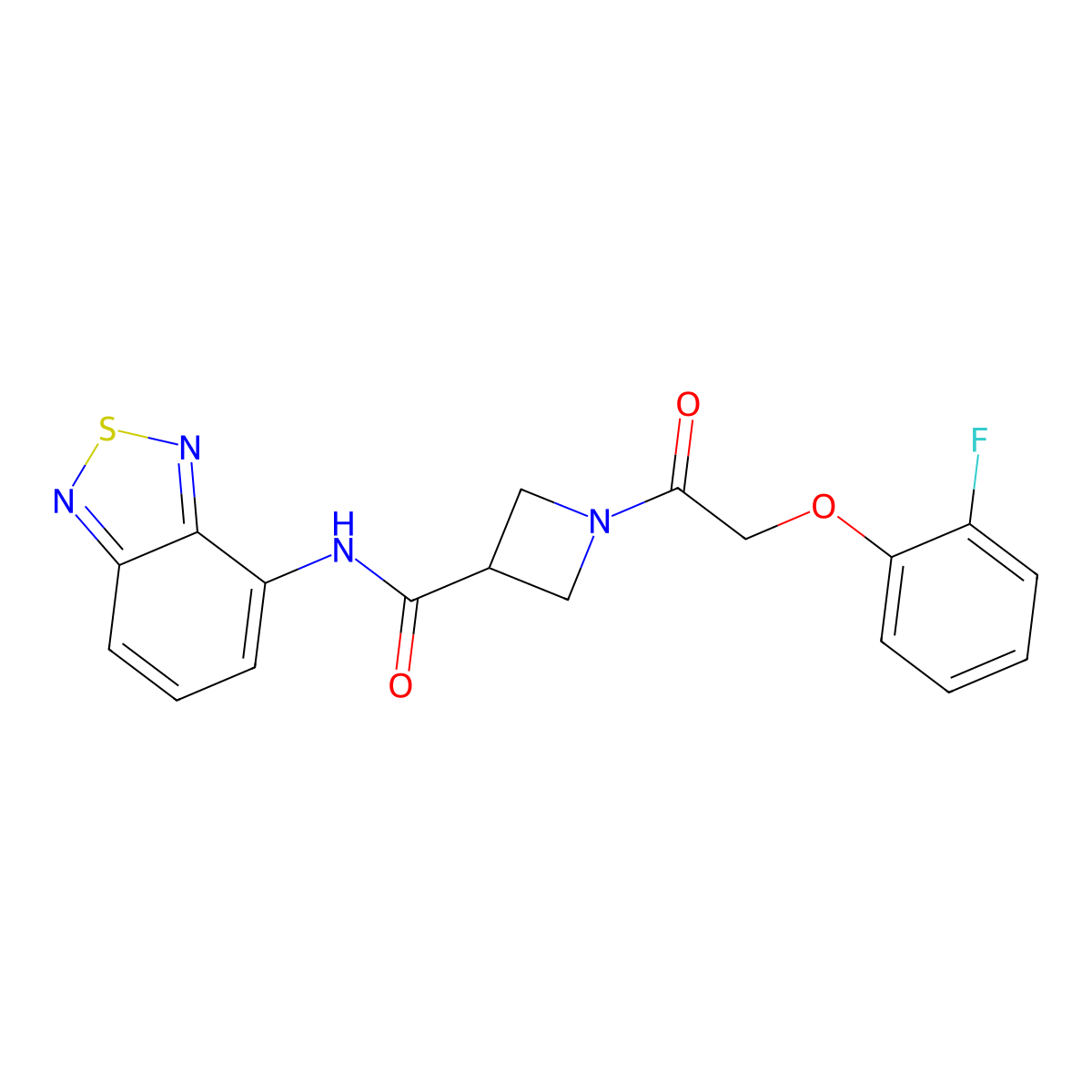 N-(benzo[c][1,2,5]thiadiazol-4-yl)-1-(2-(2-fluorophenoxy)acetyl)azetidine-3-carboxamide molecular structure, CAS 1448054-97-4