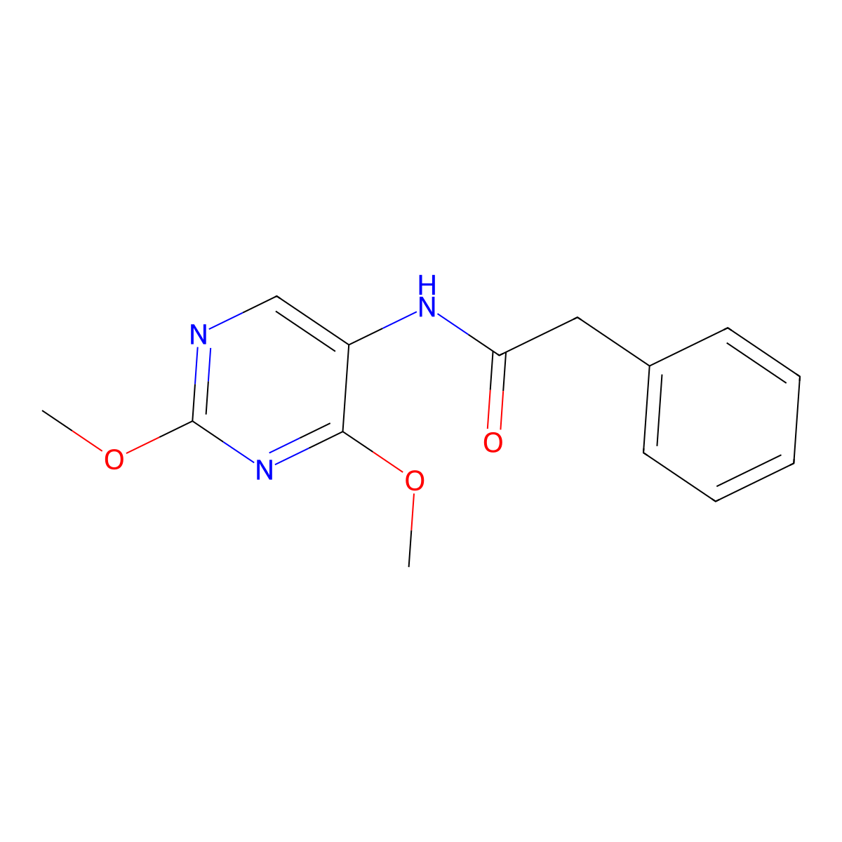 N-(2,4-dimethoxypyrimidin-5-yl)-2-phenylacetamide molecular structure, CAS 1448054-99-6