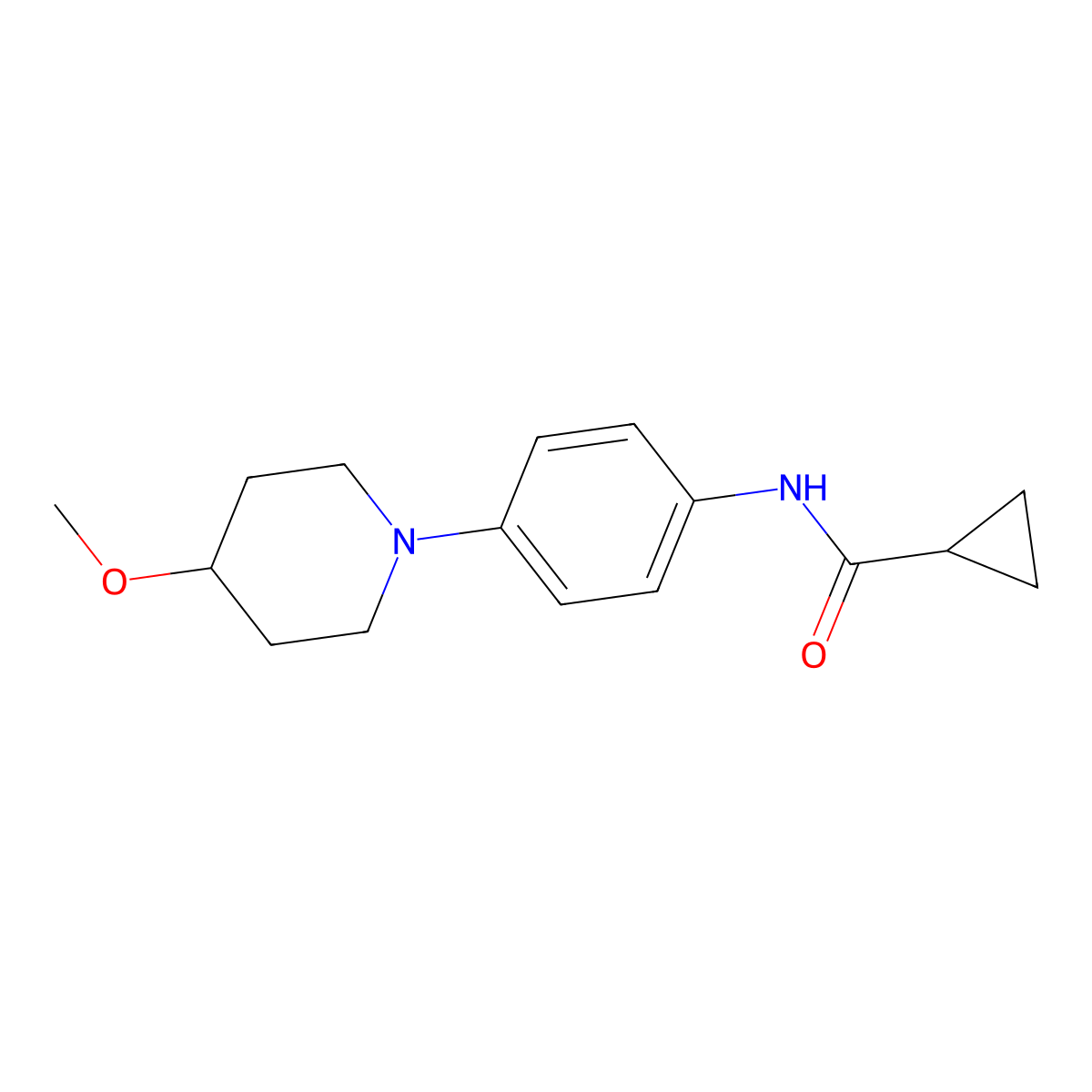 N-[4-(4-Methoxypiperidin-1-YL)phenyl]cyclopropanecarboxamide molecular structure, CAS 1448056-34-5