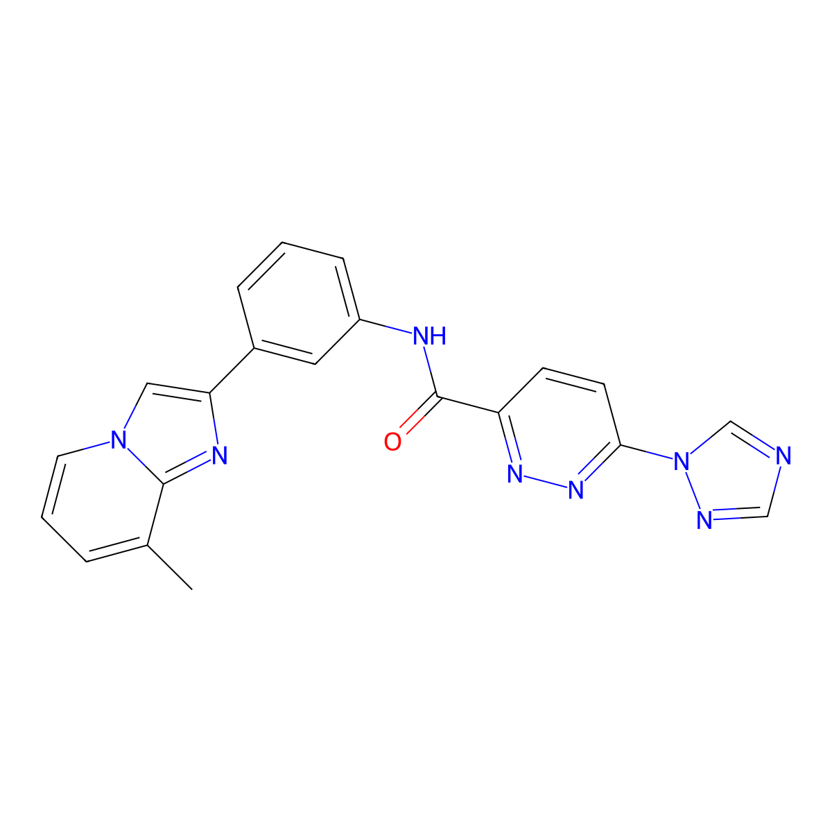 N-(3-{8-methylimidazo[1,2-a]pyridin-2-yl}phenyl)-6-(1H-1,2,4-triazol-1-yl)pyridazine-3-carboxamide molecular structure, CAS 1448056-39-0