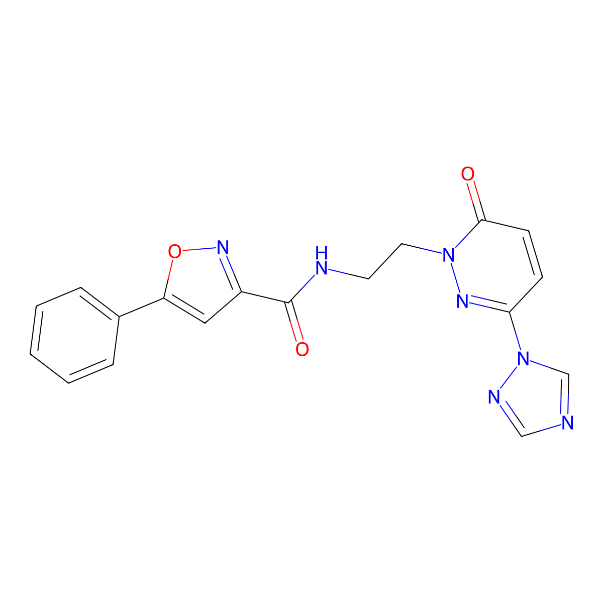 N-(2-(6-oxo-3-(1H-1,2,4-triazol-1-yl)pyridazin-1(6H)-yl)ethyl)-5-phenylisoxazole-3-carboxamide molecular structure, CAS 1448056-48-1