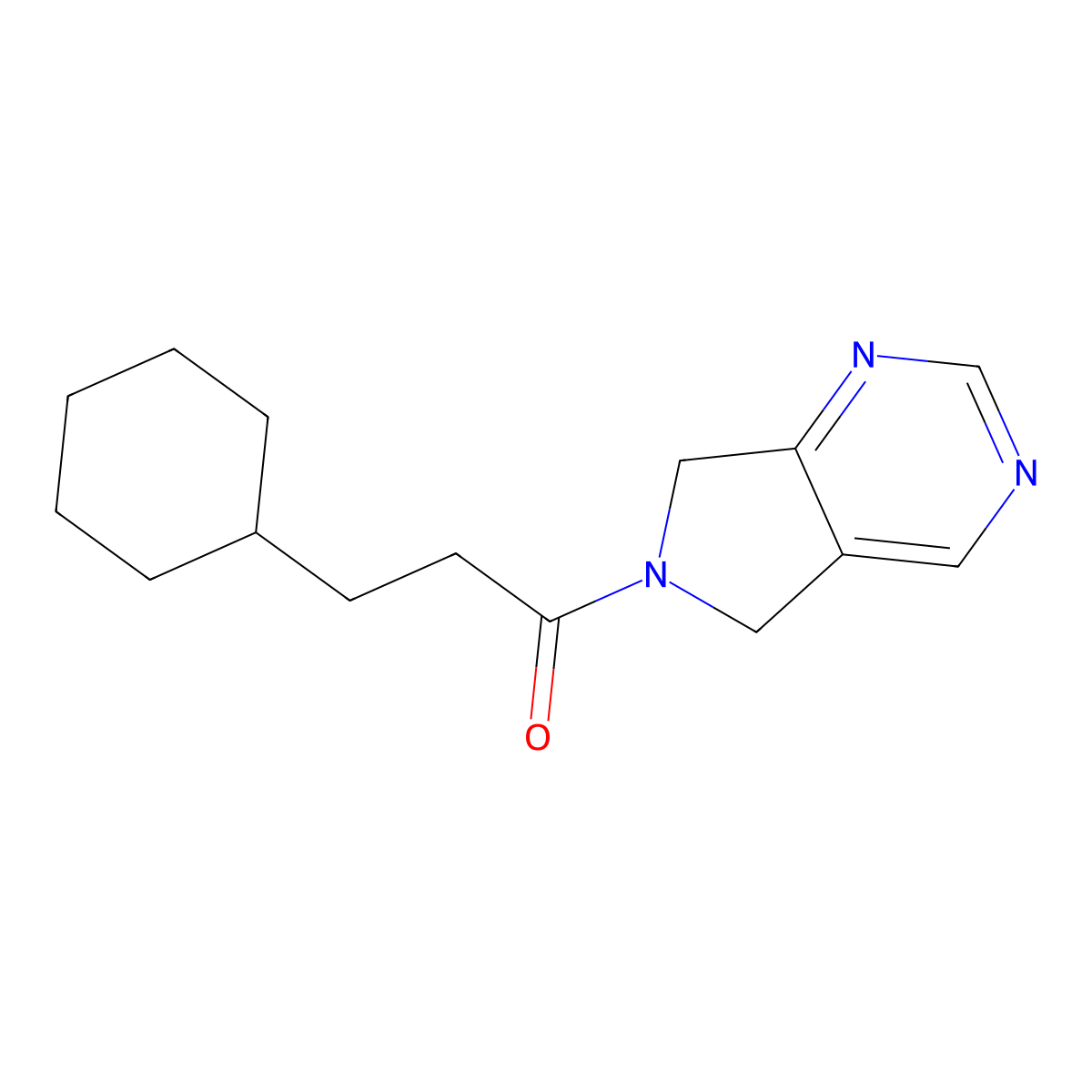 3-cyclohexyl-1-(5H-pyrrolo[3,4-d]pyrimidin-6(7H)-yl)propan-1-one molecular structure, CAS 1448056-55-0