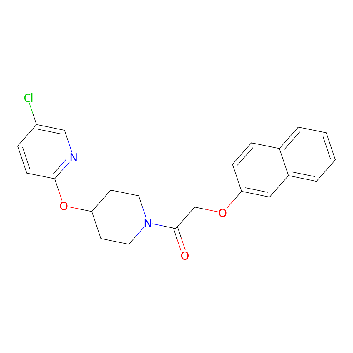 1-(4-((5-Chloropyridin-2-yl)oxy)piperidin-1-yl)-2-(naphthalen-2-yloxy)ethanone molecular structure, CAS 1448056-67-4