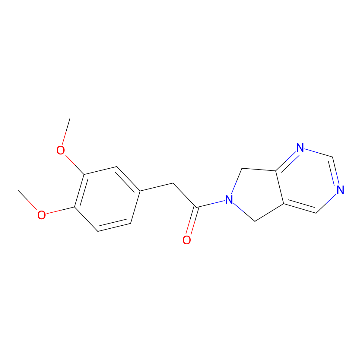 2-(3,4-dimethoxyphenyl)-1-(5H-pyrrolo[3,4-d]pyrimidin-6(7H)-yl)ethanone molecular structure, CAS 1448056-71-0