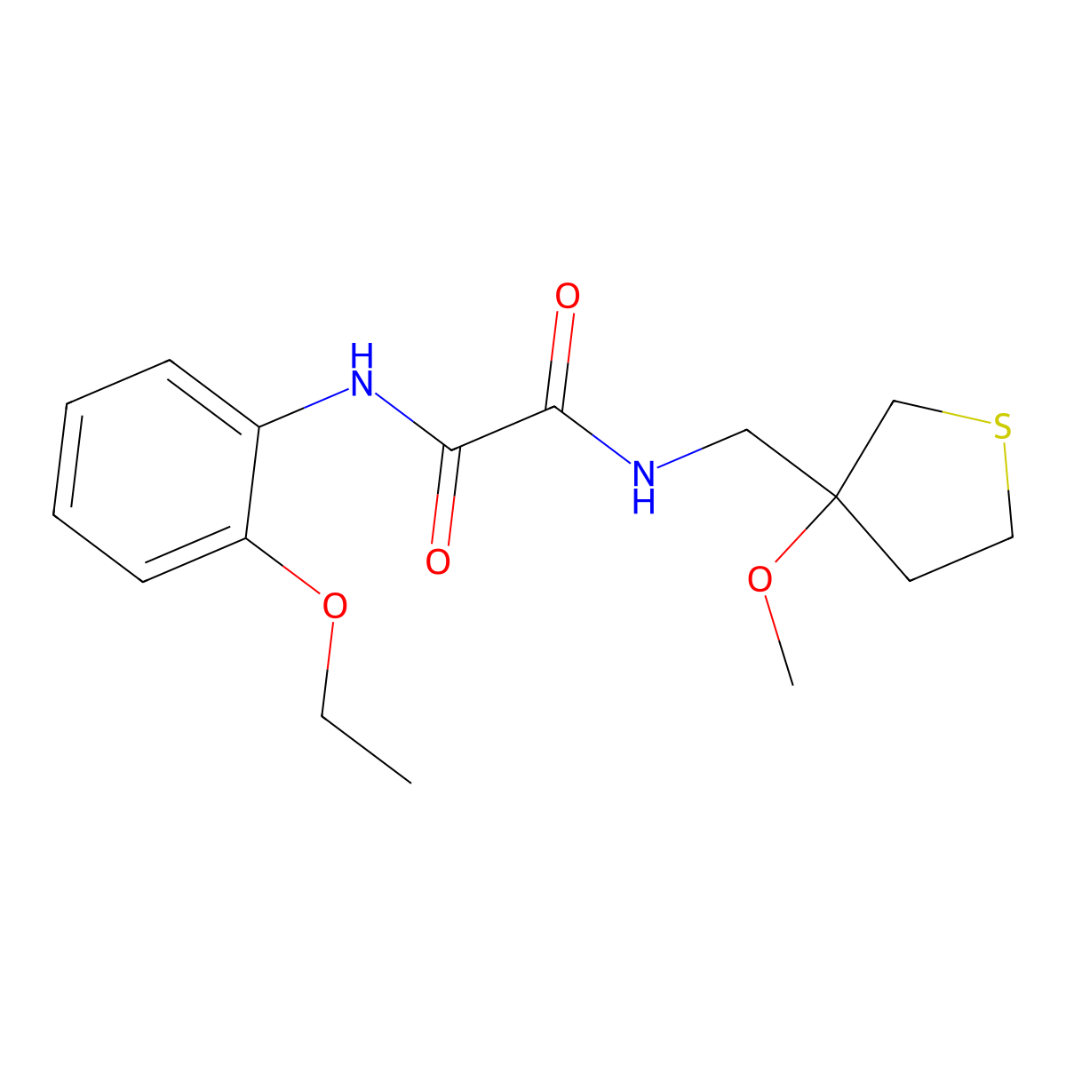 N1-(2-ethoxyphenyl)-N2-((3-methoxytetrahydrothiophen-3-yl)methyl)oxalamide molecular structure, CAS 1448056-72-1