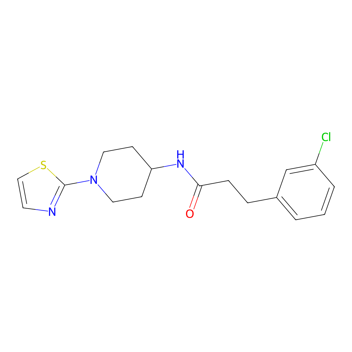 3-(3-chlorophenyl)-N-(1-(thiazol-2-yl)piperidin-4-yl)propanamide molecular structure, CAS 1448056-76-5