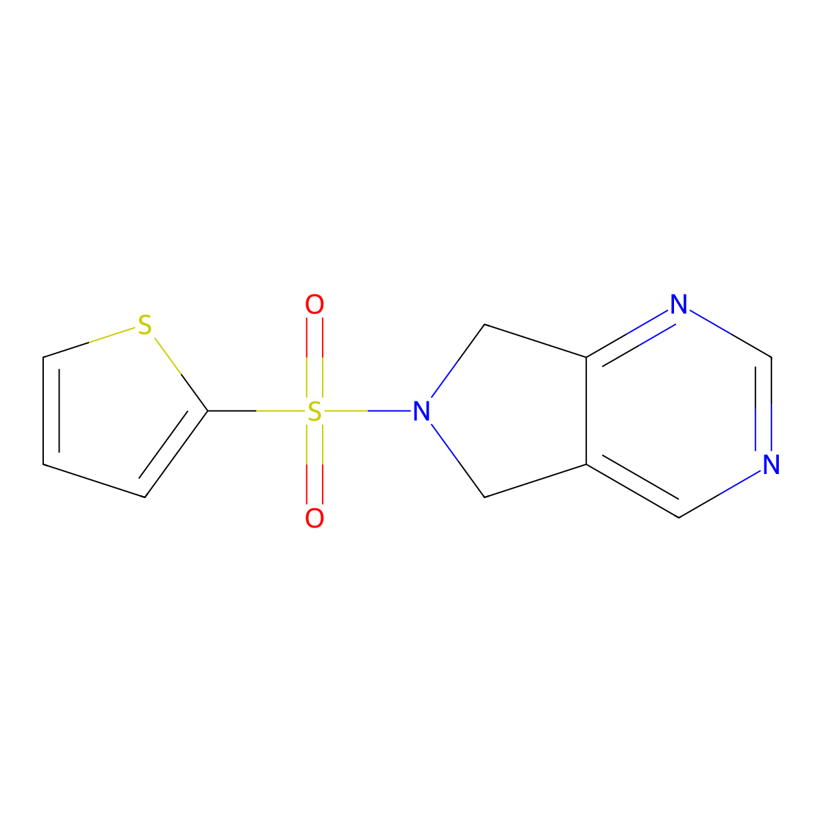 6-(thiophen-2-ylsulfonyl)-6,7-dihydro-5H-pyrrolo[3,4-d]pyrimidine molecular structure, CAS 1448056-77-6