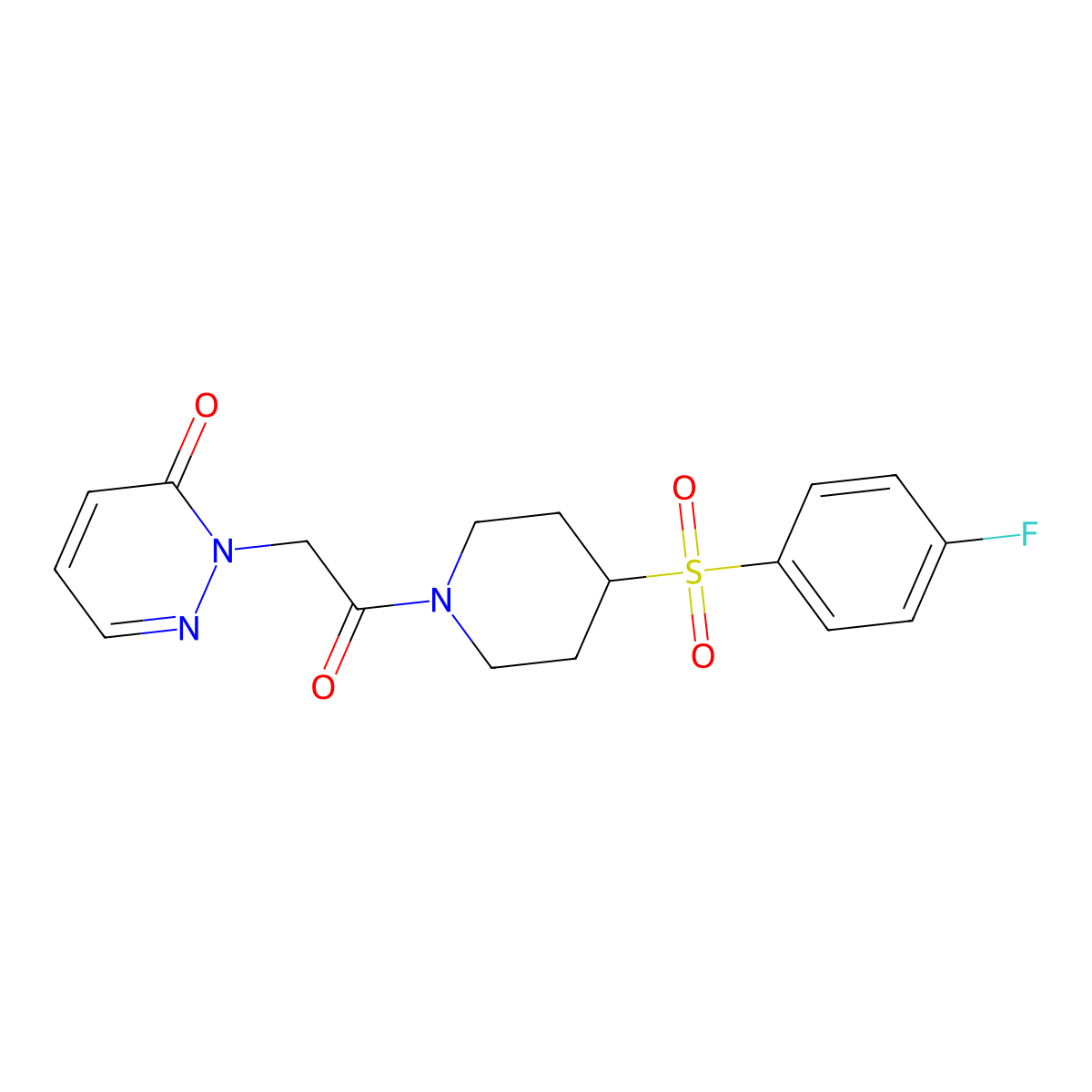 2-(2-(4-((4-fluorophenyl)sulfonyl)piperidin-1-yl)-2-oxoethyl)pyridazin-3(2H)-one molecular structure, CAS 1448056-80-1