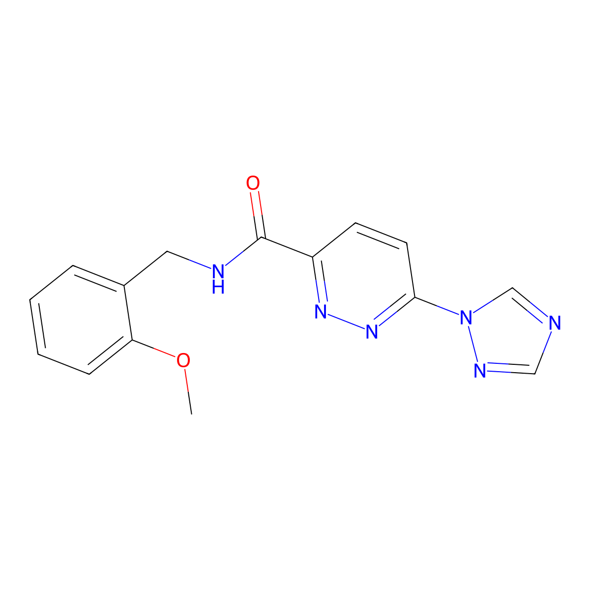 N-(2-methoxybenzyl)-6-(1H-1,2,4-triazol-1-yl)pyridazine-3-carboxamide molecular structure, CAS 1448056-85-6