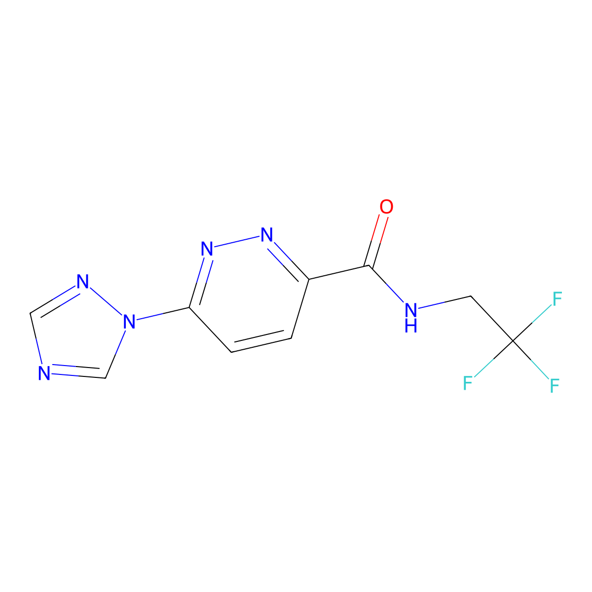 6-(1H-1,2,4-triazol-1-yl)-N-(2,2,2-trifluoroethyl)pyridazine-3-carboxamide molecular structure, CAS 1448056-90-3