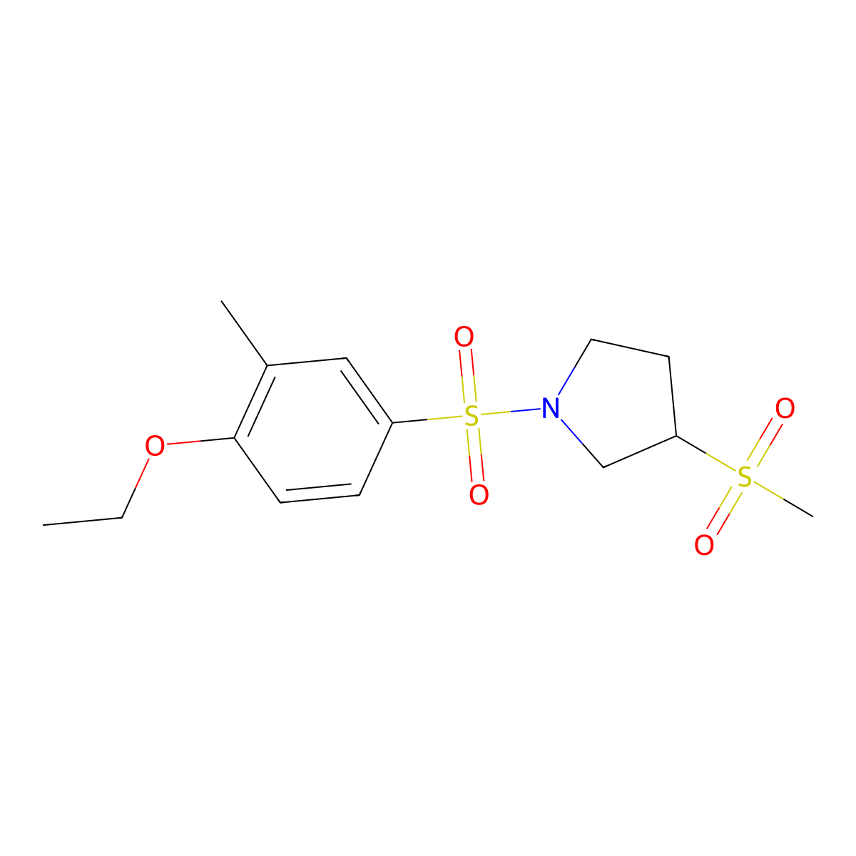 1-((4-Ethoxy-3-methylphenyl)sulfonyl)-3-(methylsulfonyl)pyrrolidine molecular structure, CAS 1448056-92-5