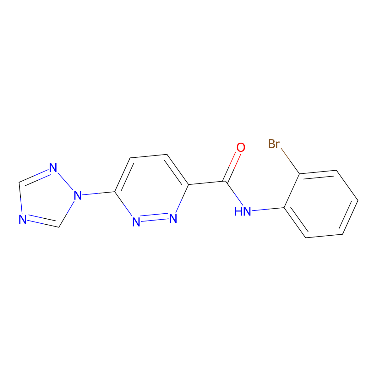 N-(2-bromophenyl)-6-(1H-1,2,4-triazol-1-yl)pyridazine-3-carboxamide molecular structure, CAS 1448056-98-1