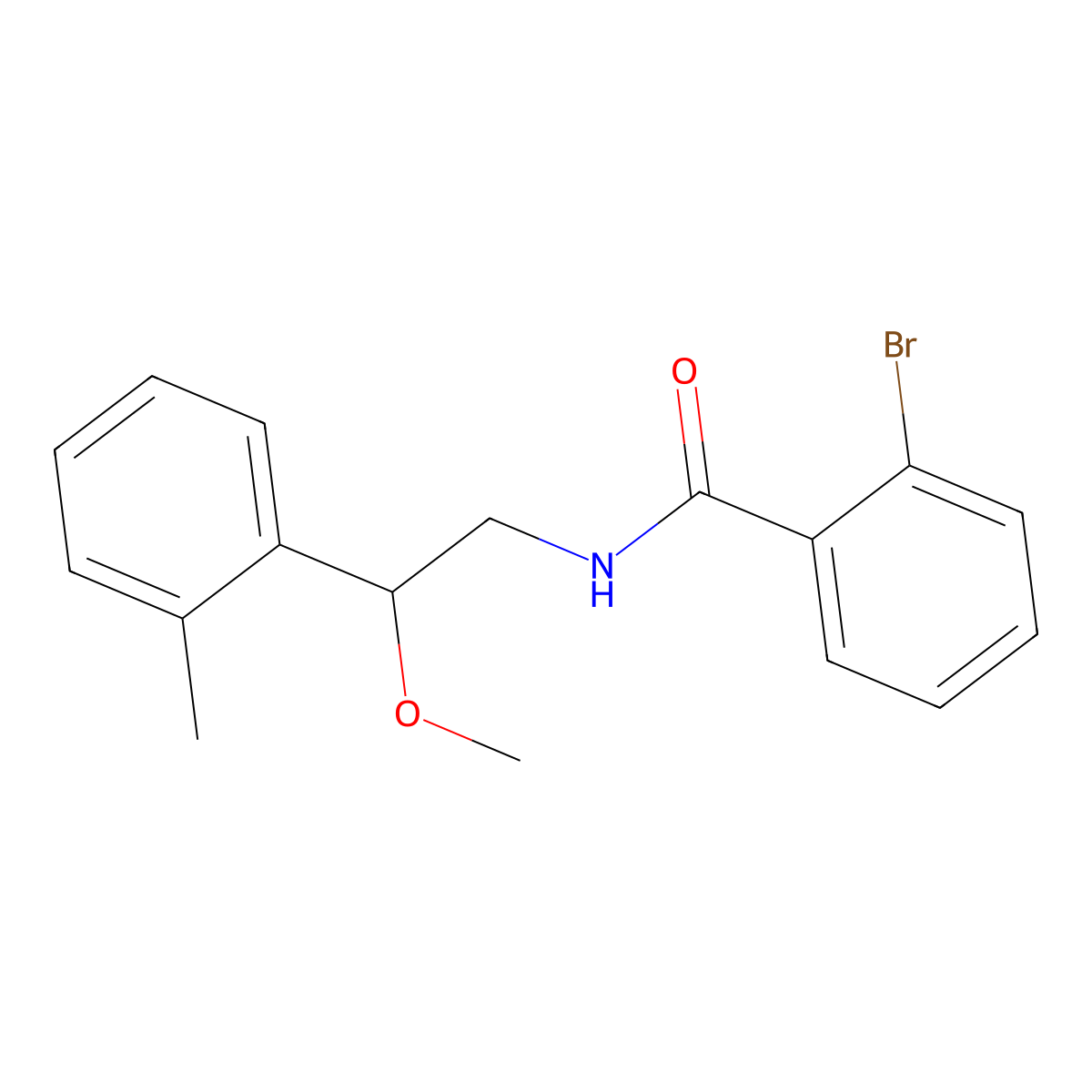 2-bromo-N-(2-methoxy-2-(o-tolyl)ethyl)benzamide molecular structure, CAS 1448056-99-2
