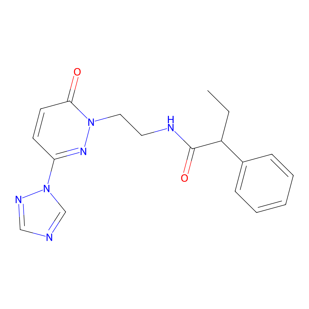 N-(2-(6-oxo-3-(1H-1,2,4-triazol-1-yl)pyridazin-1(6H)-yl)ethyl)-2-phenylbutanamide molecular structure, CAS 1448057-04-2