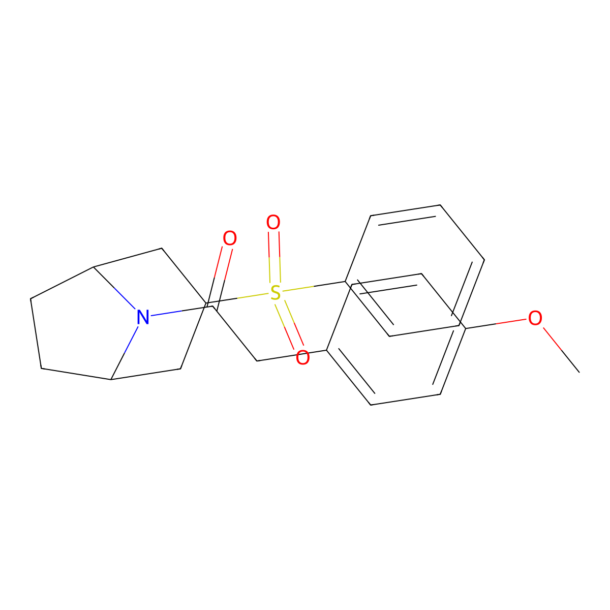 2-(4-methoxyphenyl)-1-((1R,5S)-3-(phenylsulfonyl)-8-azabicyclo[3.2.1]octan-8-yl)ethanone molecular structure, CAS 1448057-08-6