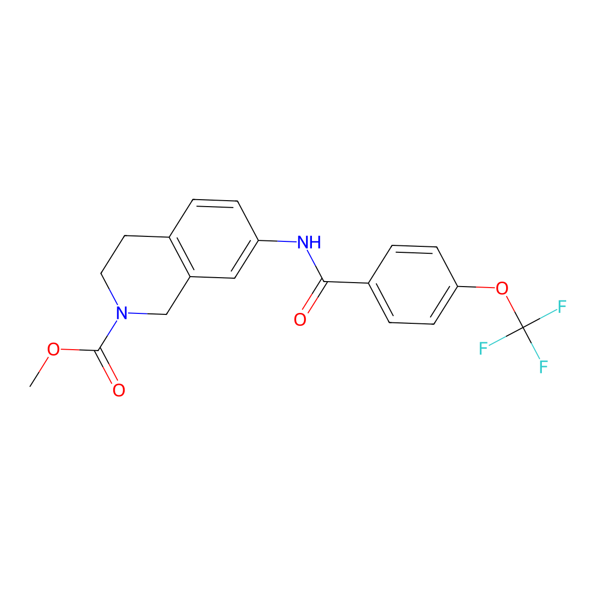 methyl 7-(4-(trifluoromethoxy)benzamido)-3,4-dihydroisoquinoline-2(1H)-carboxylate molecular structure, CAS 1448057-16-6