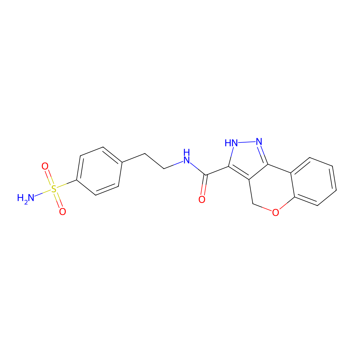 N-(4-sulfamoylphenethyl)-2,4-dihydrochromeno[4,3-c]pyrazole-3-carboxamide molecular structure, CAS 1448057-45-1
