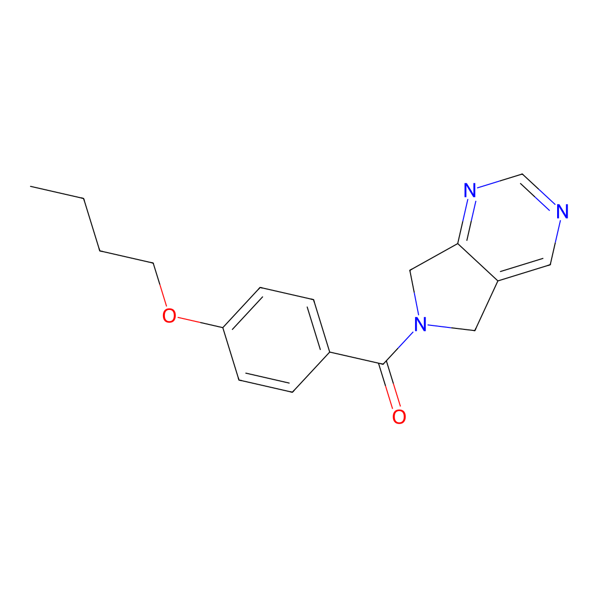 (4-butoxyphenyl)(5H-pyrrolo[3,4-d]pyrimidin-6(7H)-yl)methanone molecular structure, CAS 1448057-54-2
