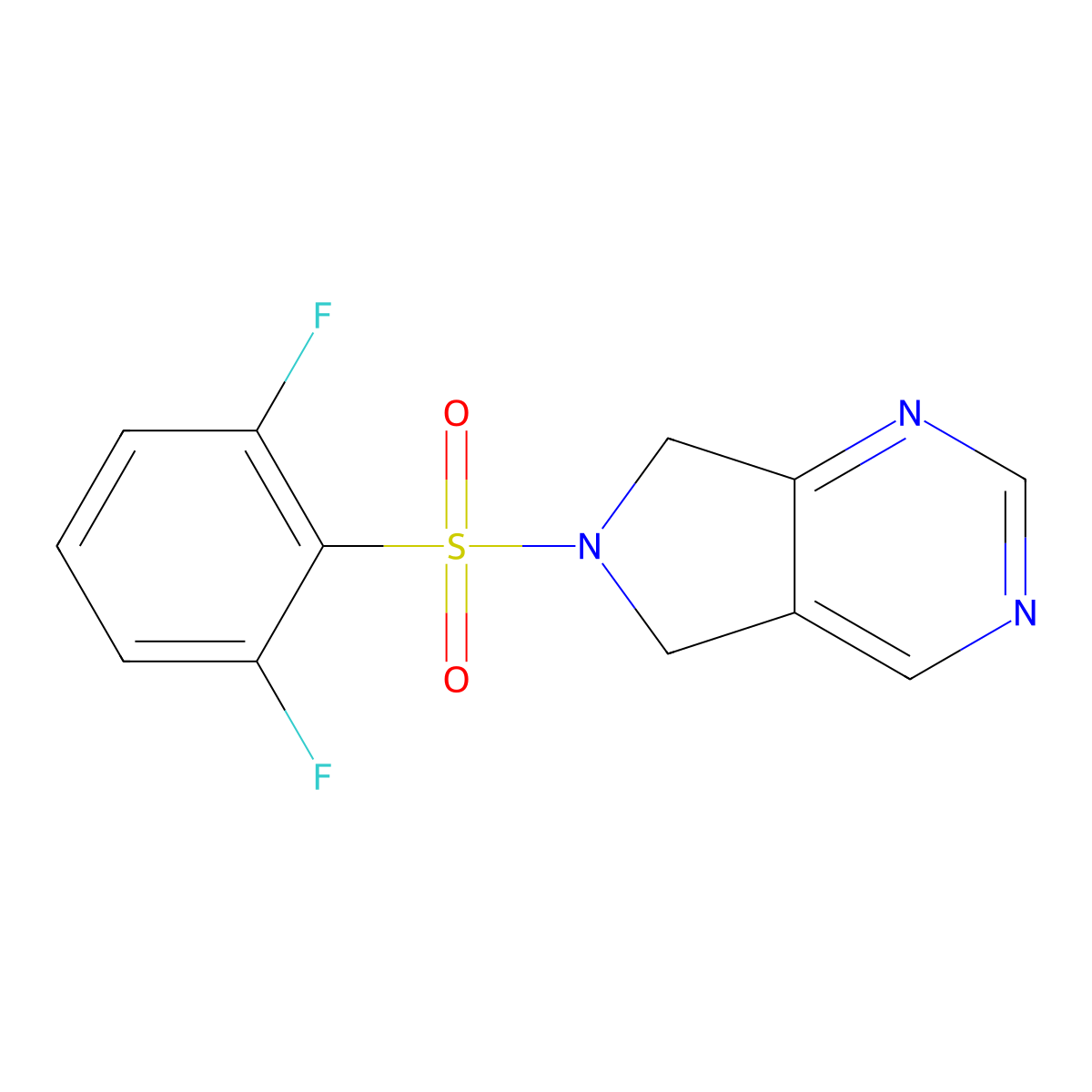 6-((2,6-difluorophenyl)sulfonyl)-6,7-dihydro-5H-pyrrolo[3,4-d]pyrimidine molecular structure, CAS 1448057-68-8