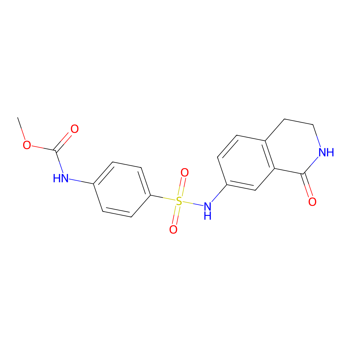 methyl (4-(N-(1-oxo-1,2,3,4-tetrahydroisoquinolin-7-yl)sulfamoyl)phenyl)carbamate molecular structure, CAS 1448057-72-4