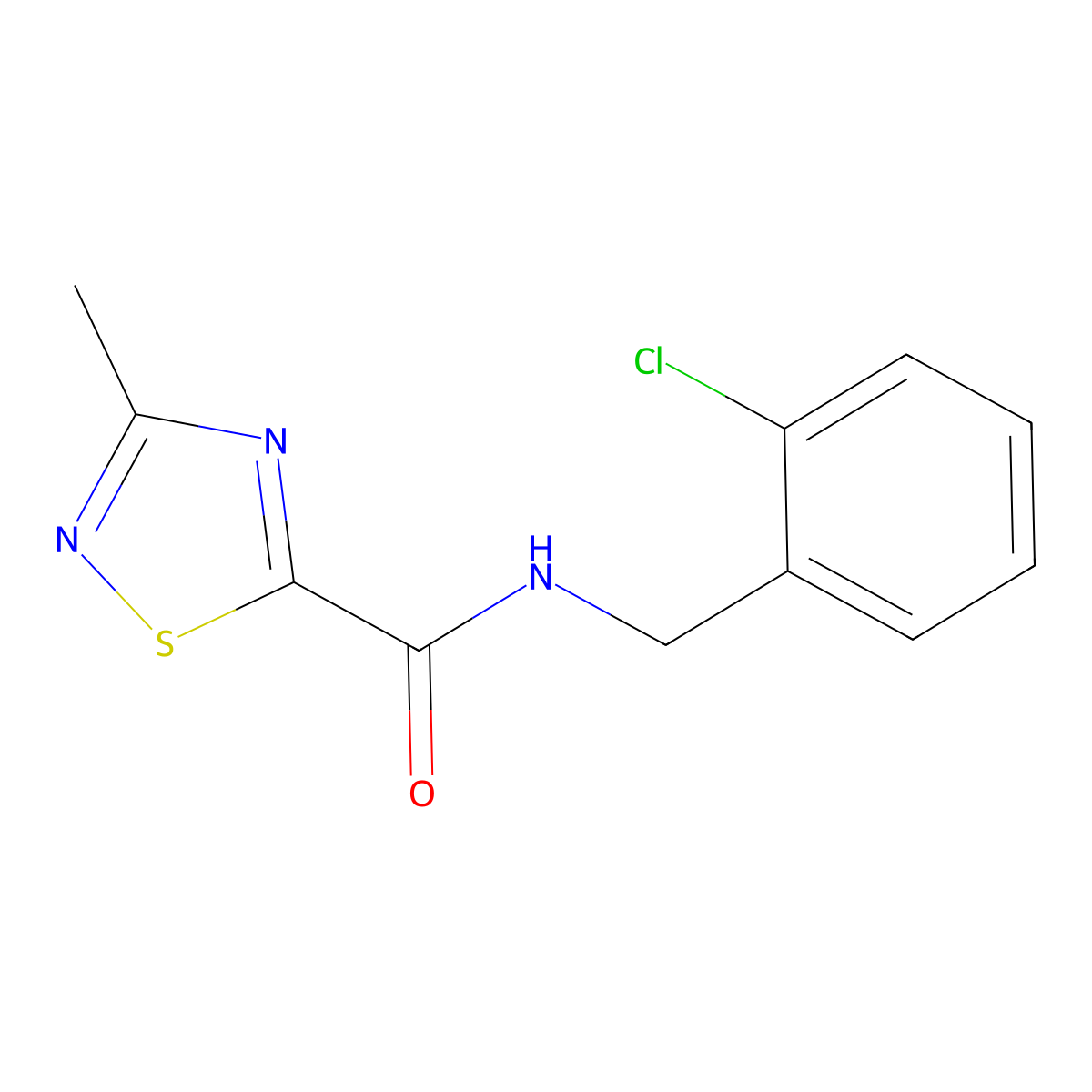 N-(2-chlorobenzyl)-3-methyl-1,2,4-thiadiazole-5-carboxamide molecular structure, CAS 1448057-89-3