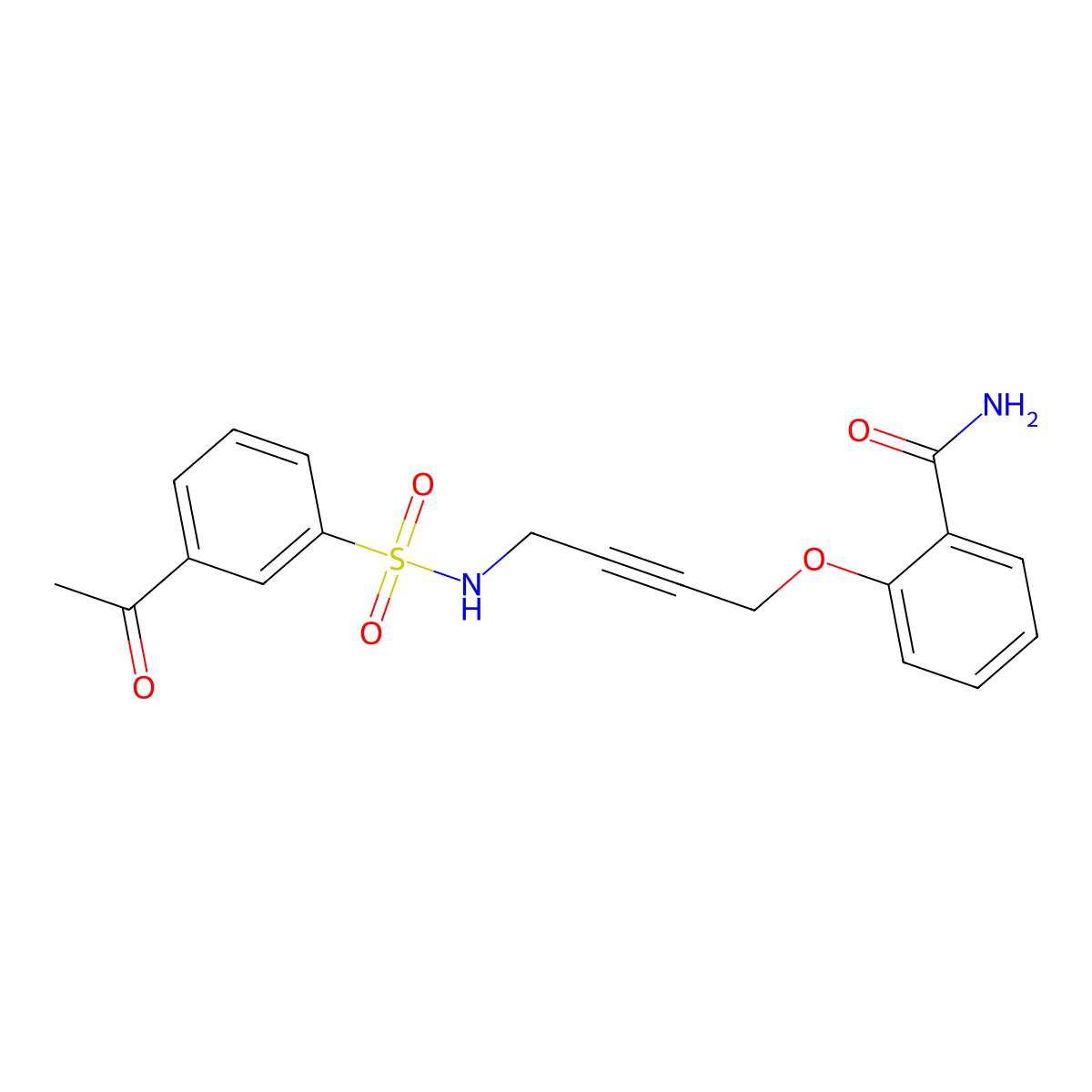 2-{[4-(3-Acetylbenzenesulfonamido)but-2-YN-1-YL]oxy}benzamide molecular structure, CAS 1448057-92-8