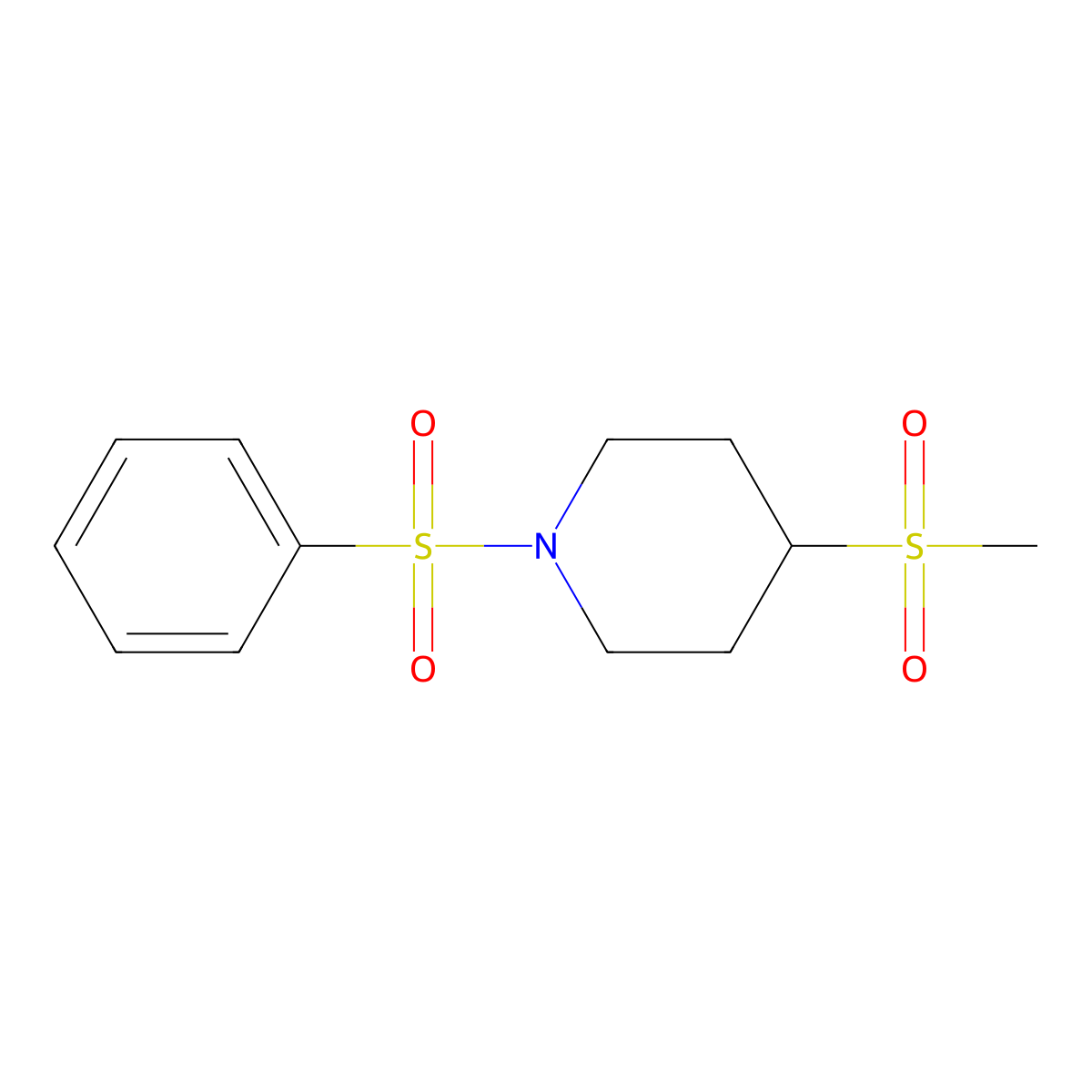 4-(Methylsulfonyl)-1-(phenylsulfonyl)piperidine molecular structure, CAS 1448057-96-2