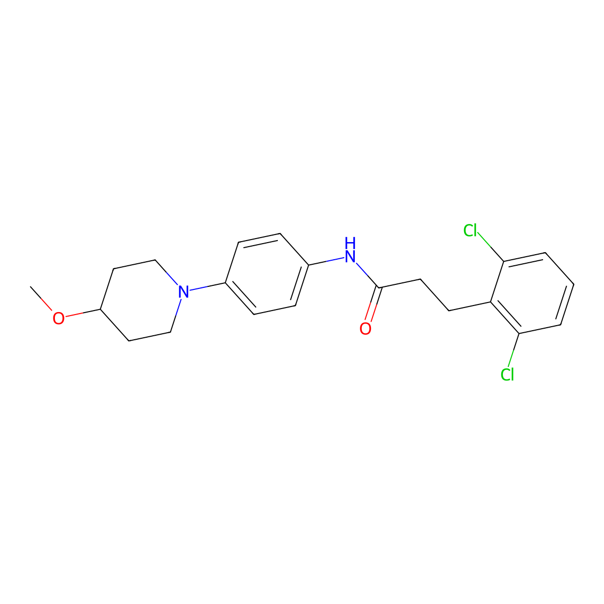3-(2,6-Dichlorophenyl)-N-[4-(4-methoxypiperidin-1-YL)phenyl]propanamide molecular structure, CAS 1448057-98-4