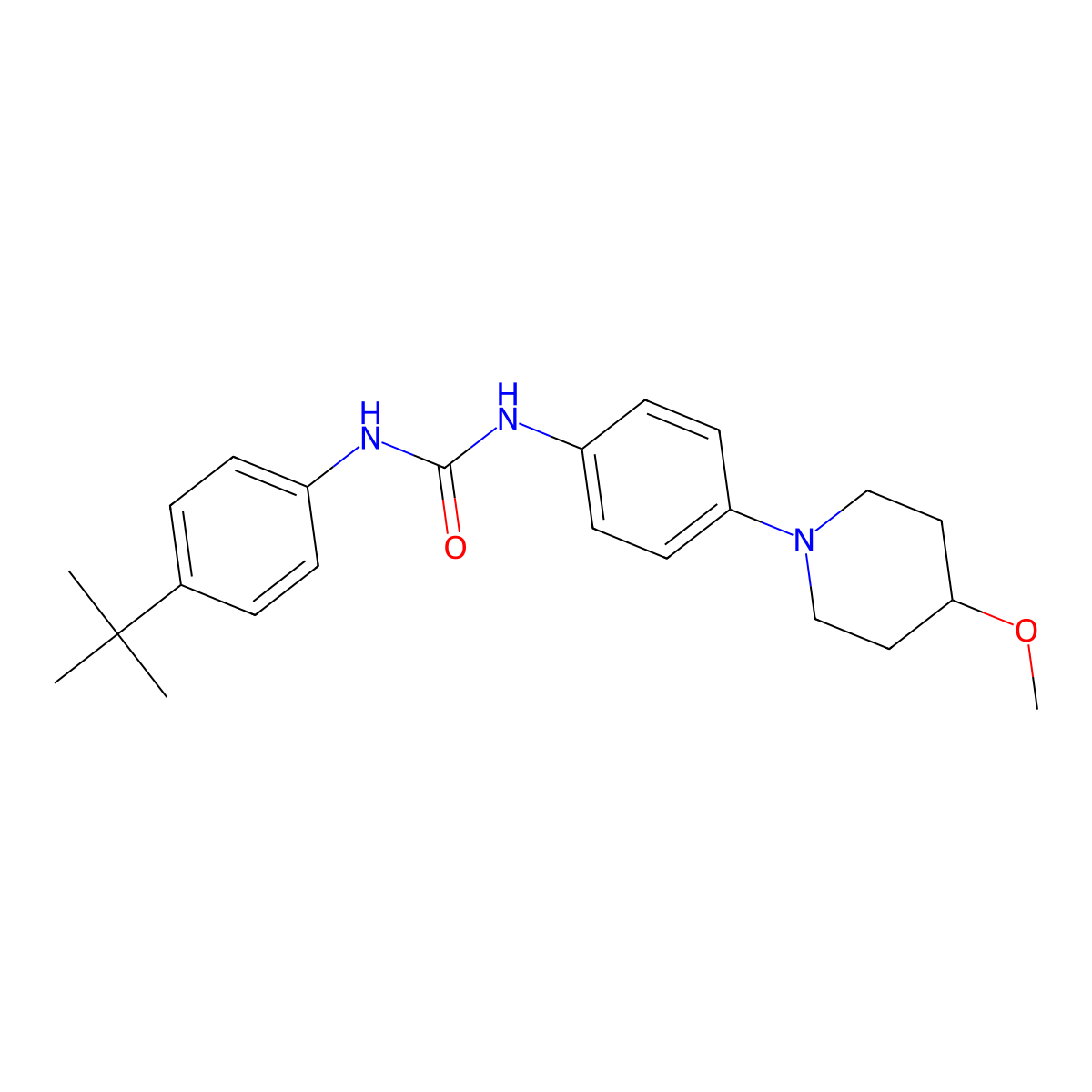 1-(4-Tert-butylphenyl)-3-[4-(4-methoxypiperidin-1-yl)phenyl]urea molecular structure, CAS 1448058-03-4