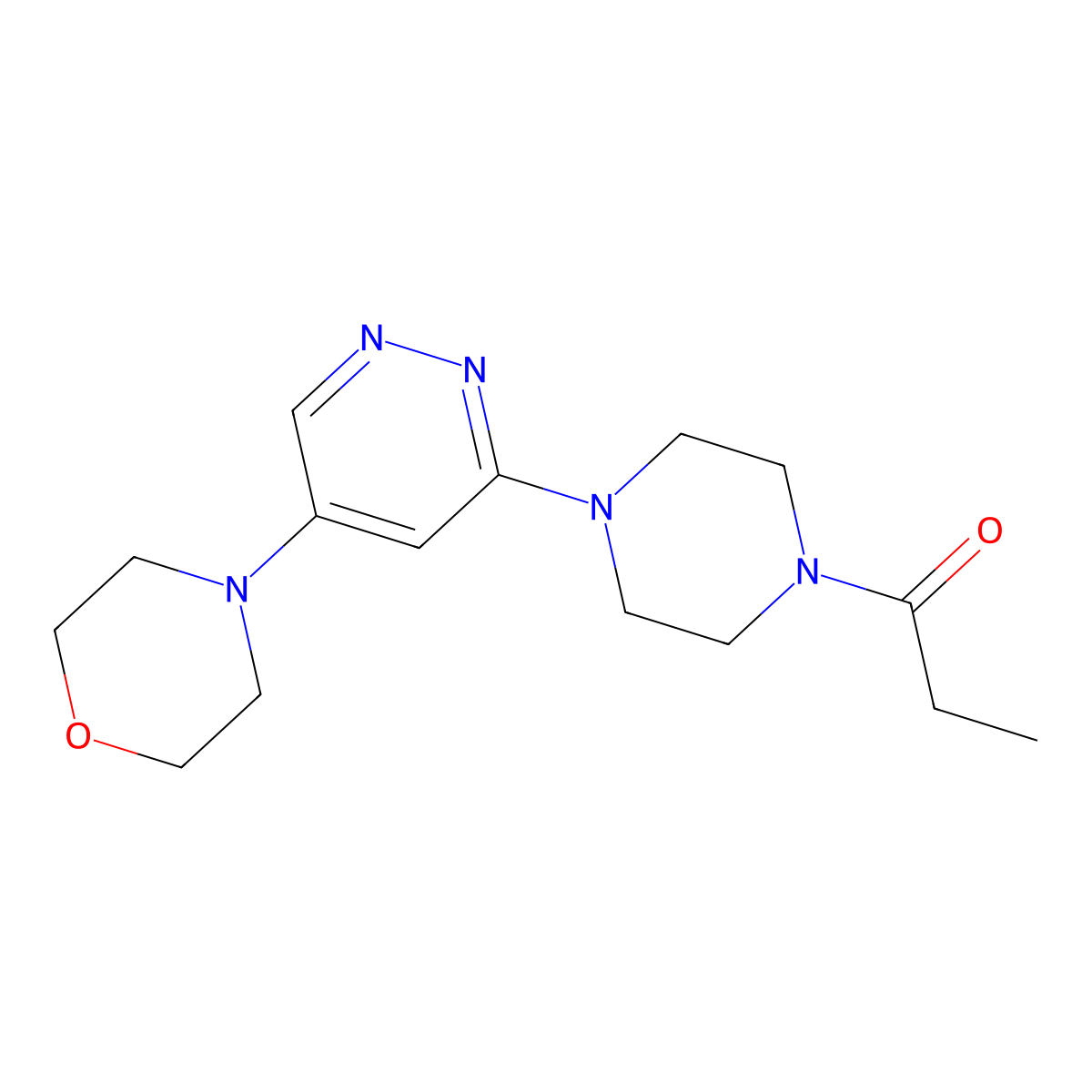 1-(4-(5-Morpholinopyridazin-3-yl)piperazin-1-yl)propan-1-one molecular structure, CAS 1448058-40-9