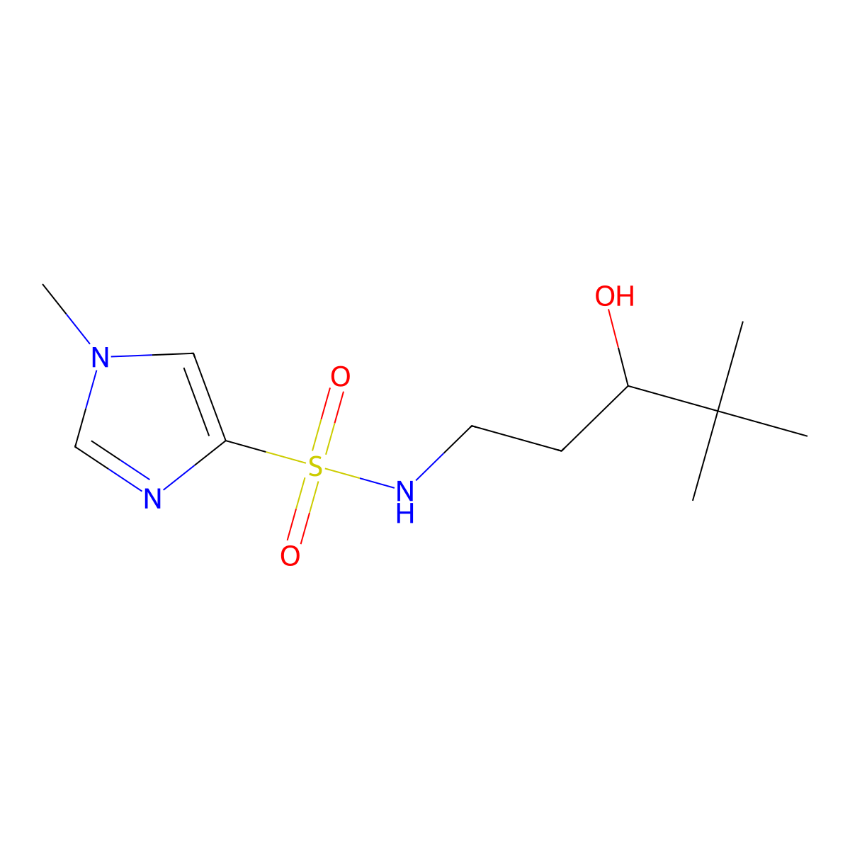 N-(3-hydroxy-4,4-dimethylpentyl)-1-methyl-1H-imidazole-4-sulfonamide molecular structure, CAS 1448058-44-3